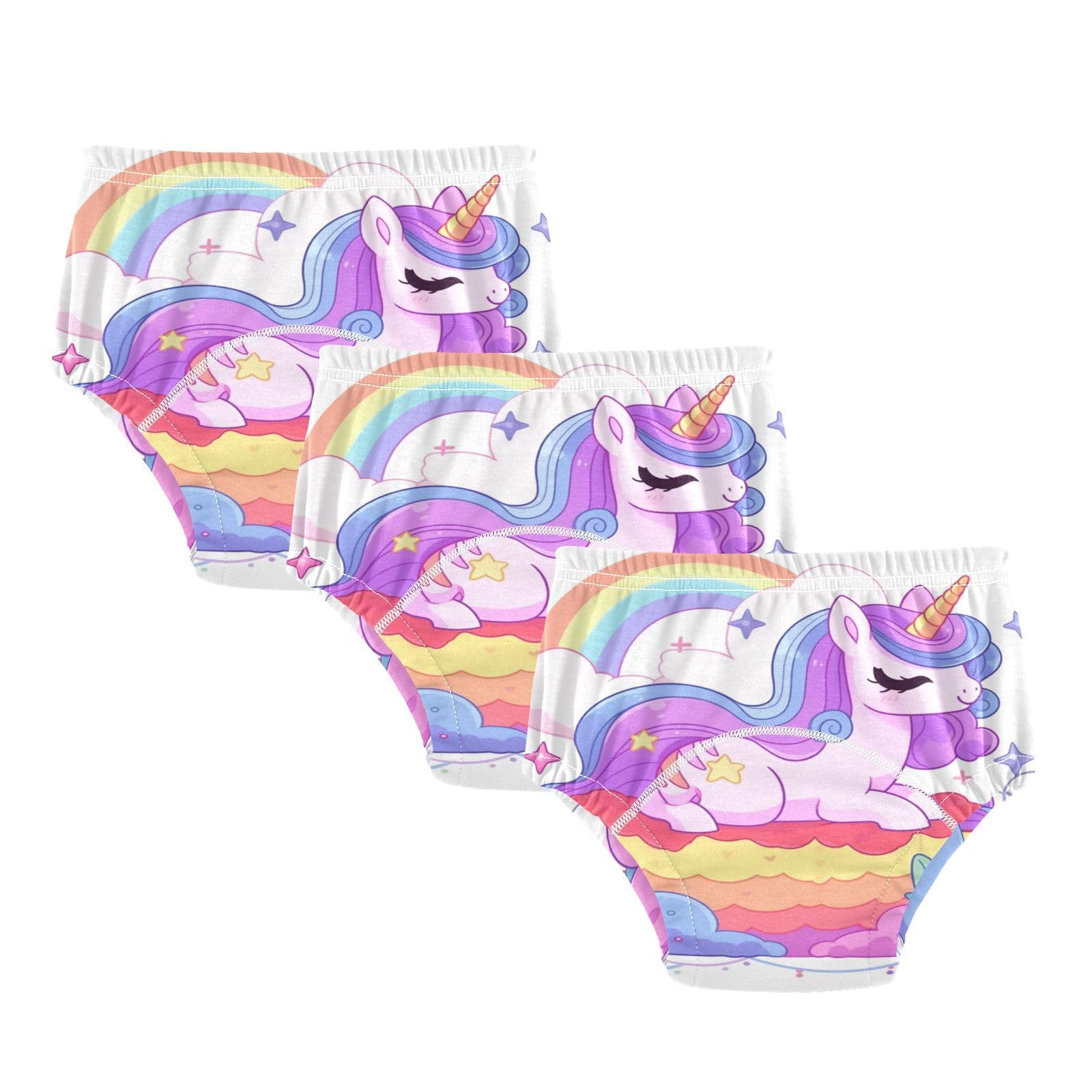 Coikll Cute Rainbow Horse Toddler Training Underwear Waterproof Baby Pee Pants -2T