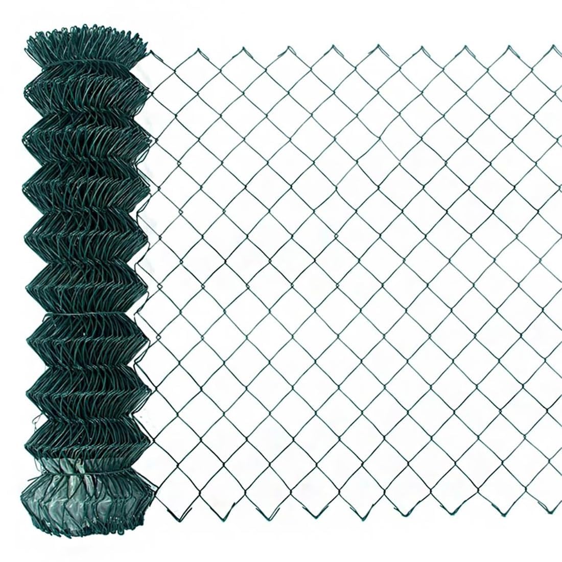 Garmix Maschendrahtzaun Gartenzaun Maschendraht Viereckgeflecht Grün 60x60mm 2,6mm (120cm x 25m)