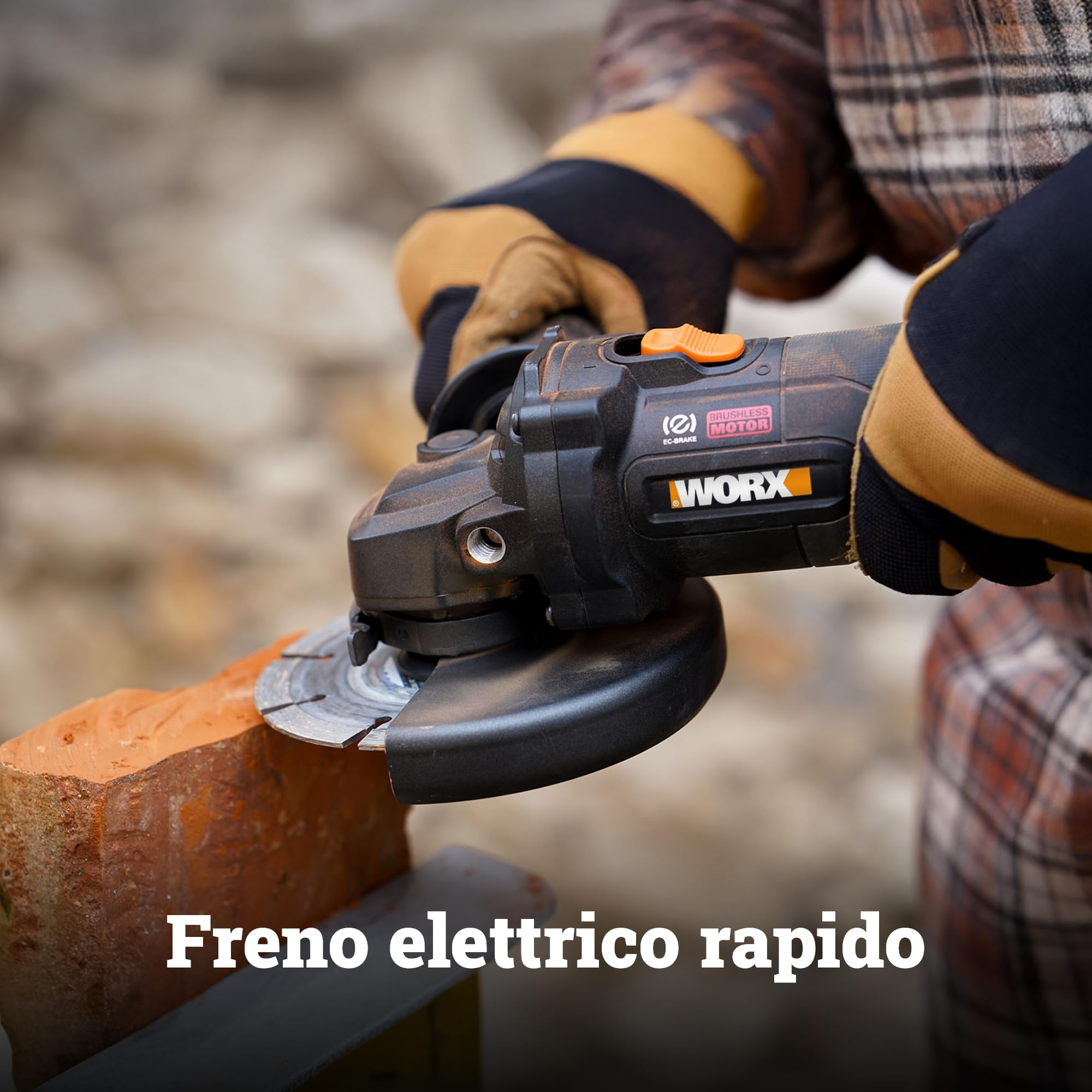 WORX WX814.2 Smerigliatrice angolare a batteria 20 V, disco da 125 mm, con dischi aggiuntivi inclusi