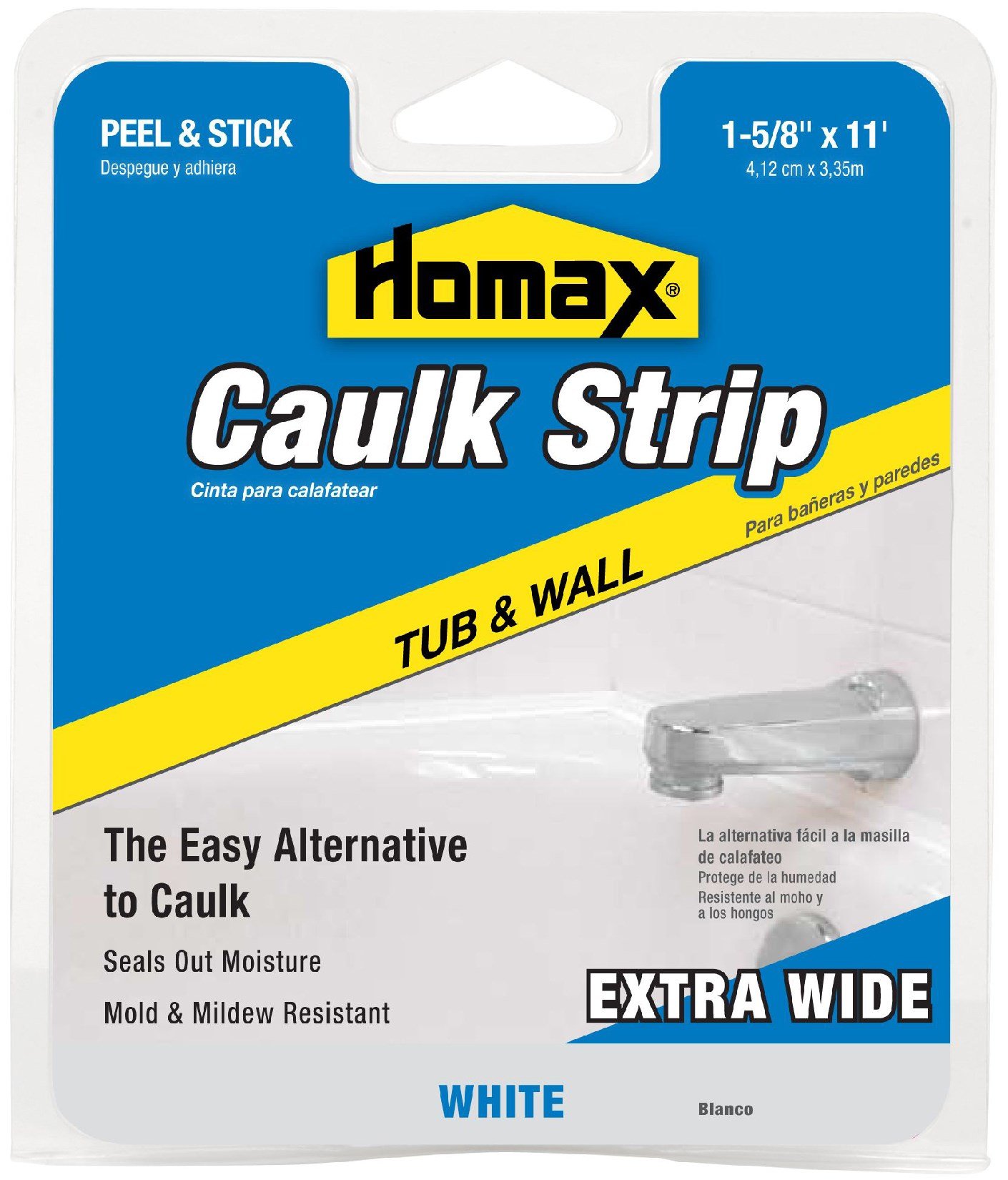 34040 1-5/8" White Tub & Wall Caulk Strip