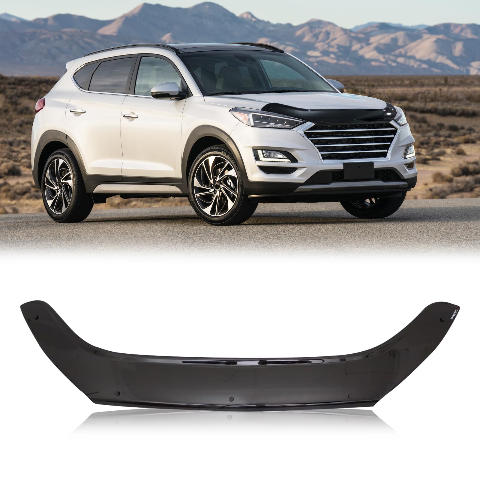 Hood Deflector Hood Protector Compatible with Hyundai Tucson 2020 2019 2018 2017 2016 Gloss Black Hood Protector Bug Deflector Stone Guard