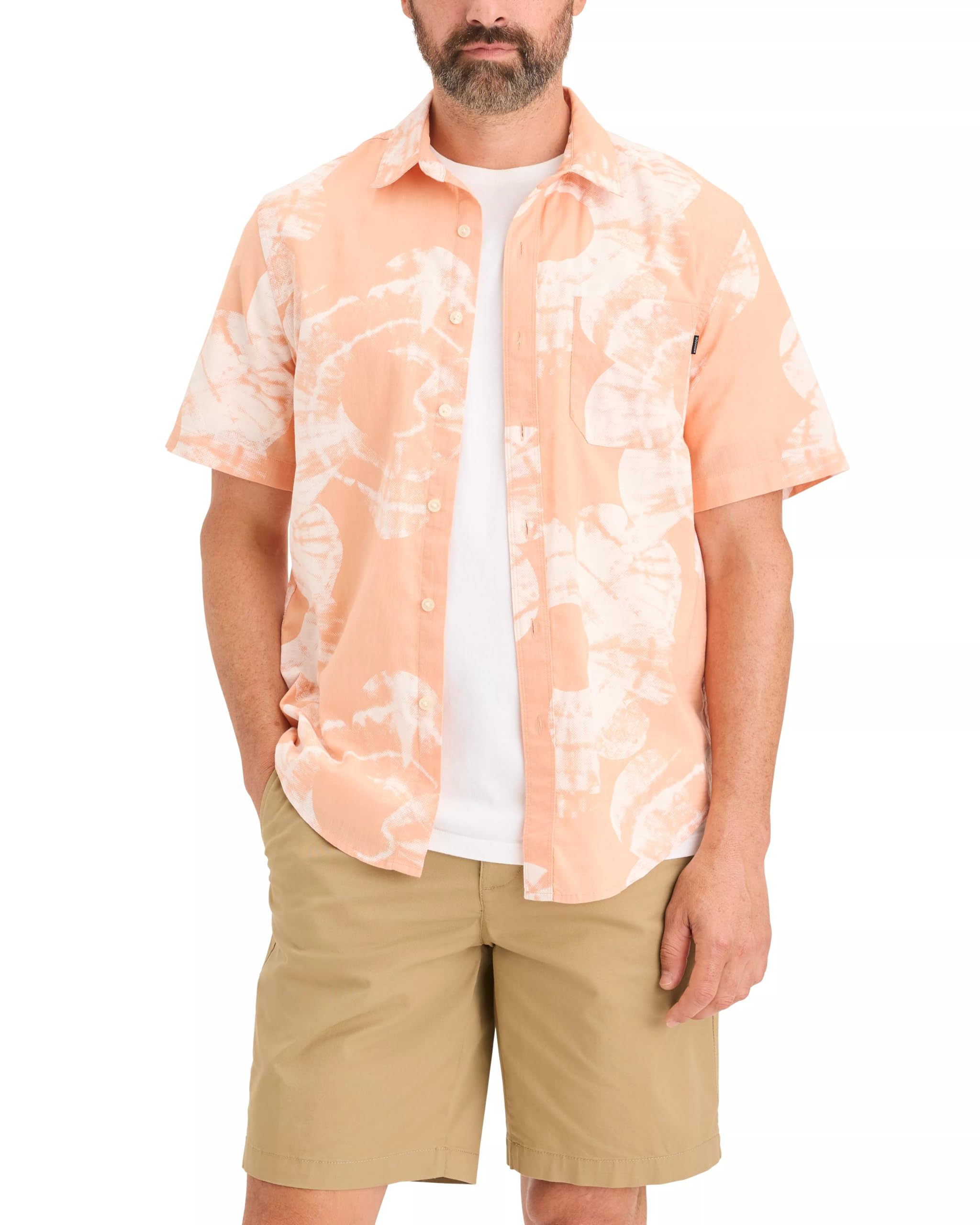 Dockers Camisa Comfort Flex de Manga Corta de Ajuste Clásico (Estándar Y Grande Y Alto) Camisa Abotonada Hombre (Pack de 1)