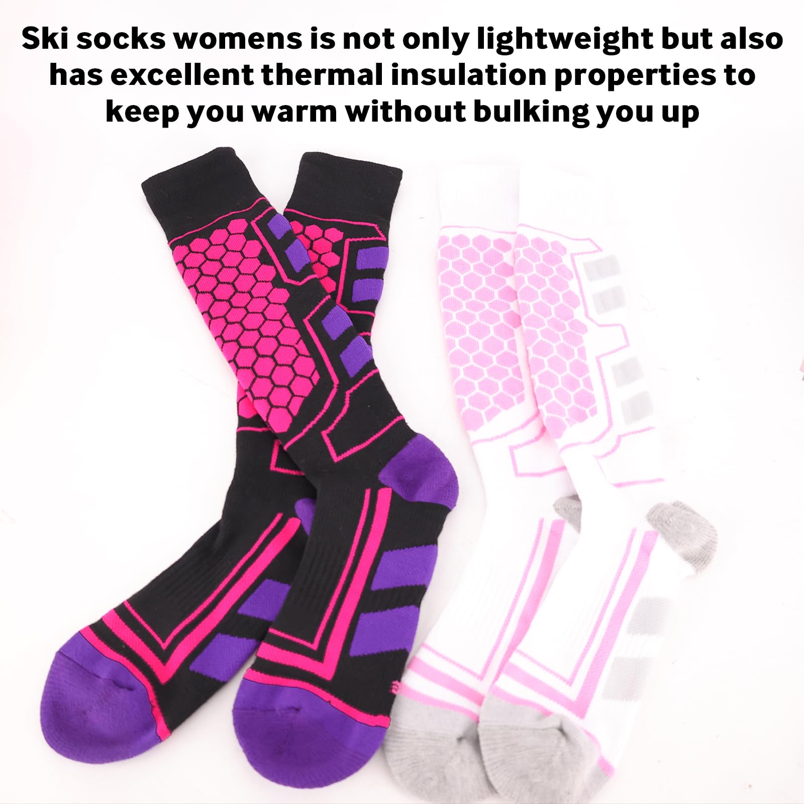 Calcetines Térmicos De Esquí Paquete De 2 Para Hombre y Mujer, Calcetines Invierno Frio Extremo, Para Esquiar, Snowboard, Deportes De Invierno Al Aire Libre