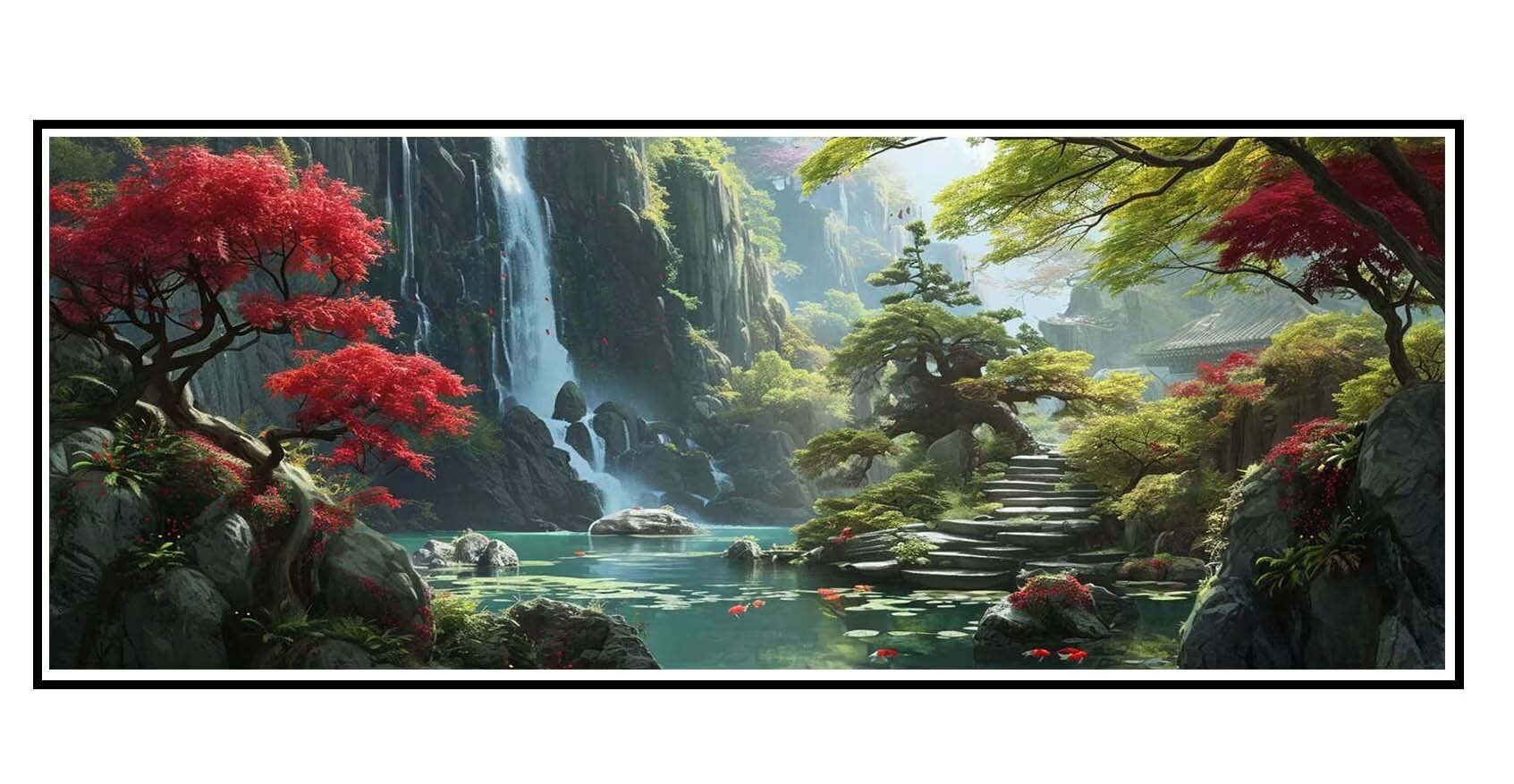 Diamond Painting Wasserfall Wald Diamond Painting Erwachsene Groß xxl 180 X 60 cm, DIY Malen Nach Zahlen Erwachsene 5D Diamant Painting Bilder Kinder Crystal Arts für Wand Deko Aesthetic Geschenke-f3