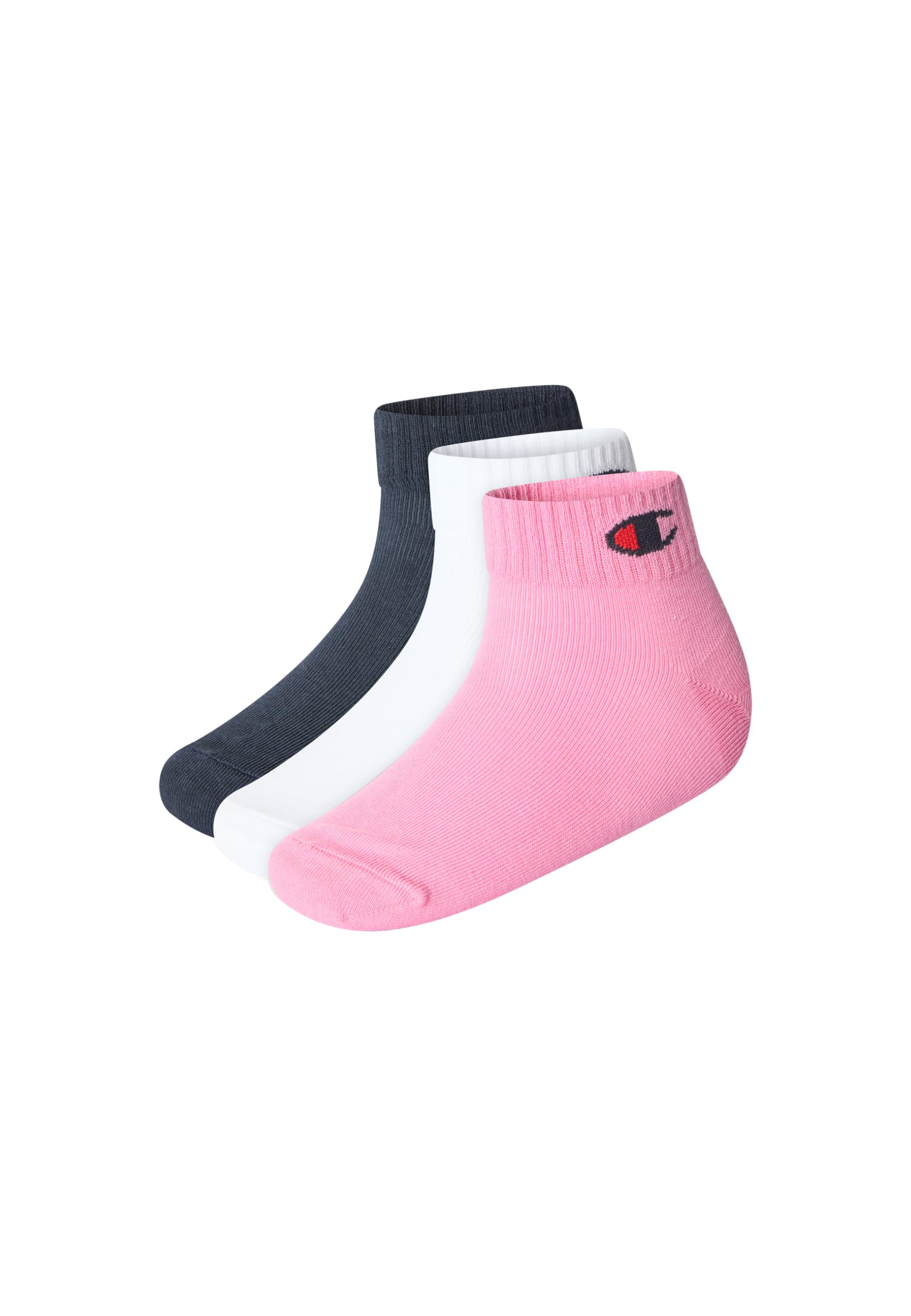 Champion Unisex 3-Pack Socks, Quarter, Navy Blue