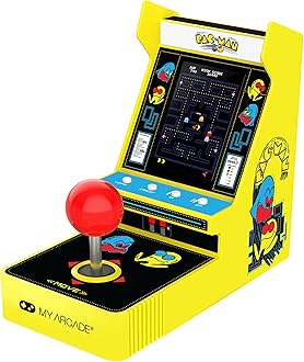 My Arcade Pac-Man Joystick Player:Officially Licensed Retro Gaming Console, 2 Game Modes Classic Arcade Machine, Portable Game for Kids and Adults