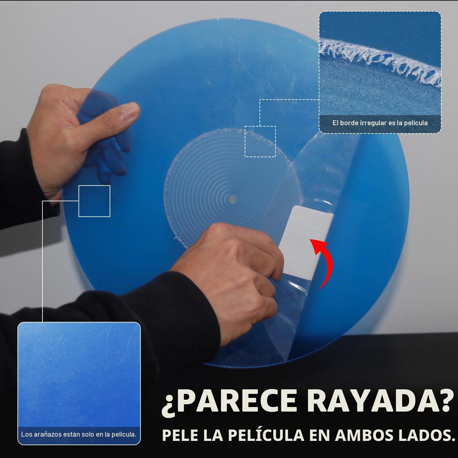 Alfombrilla giratoria para tocadiscos, alfombrilla antideslizante de vinilo para tocadiscos antiestático más apretado y definido, azul