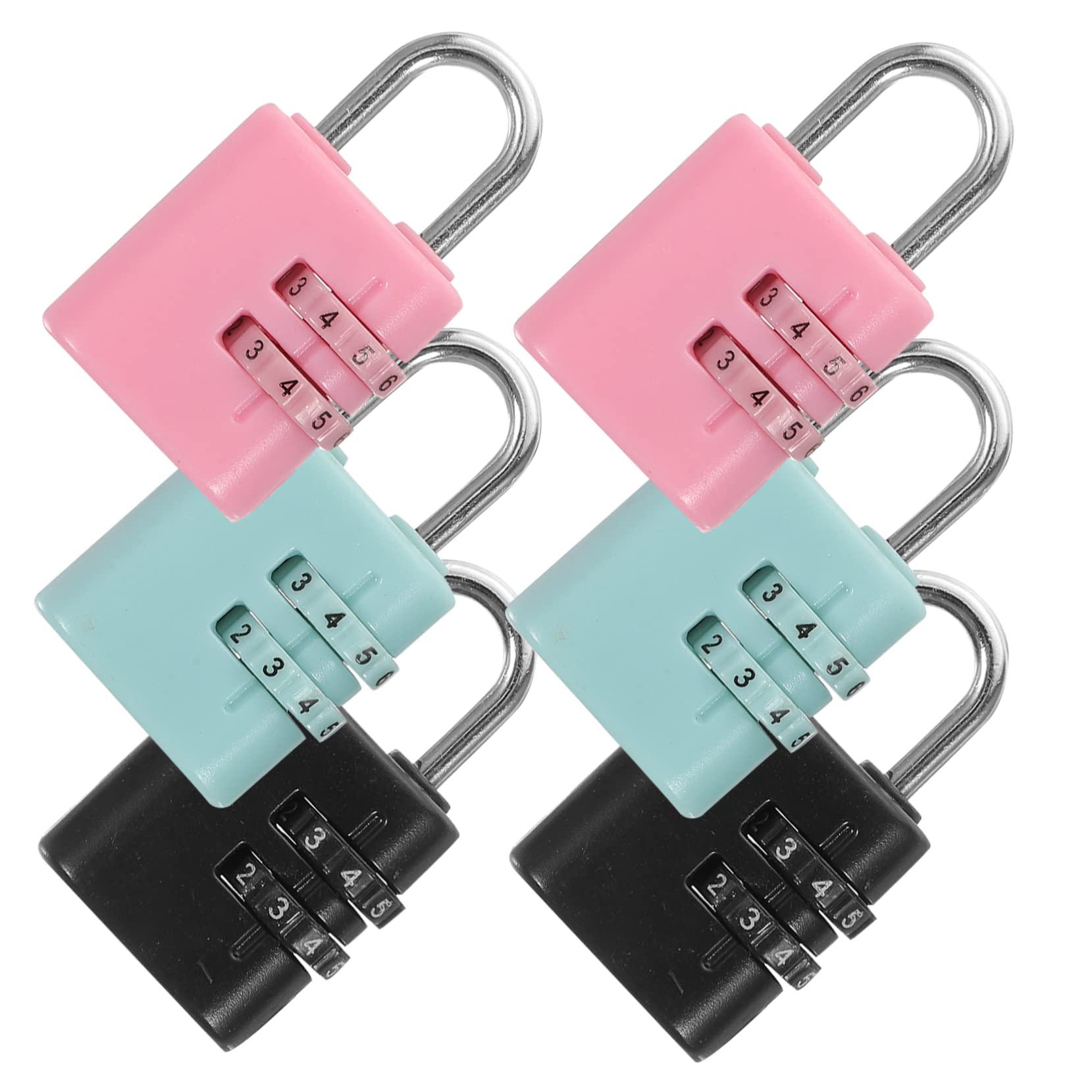 Mipcase Children Pad Locks 6 Pack Combination Locks Plastic for Mailbox Storage