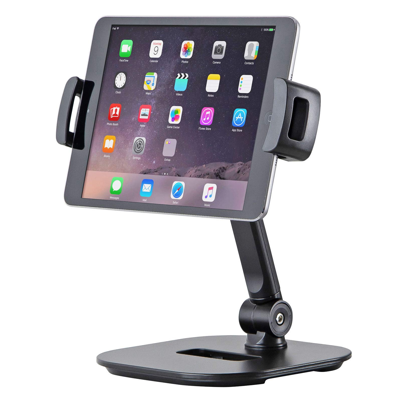 K&M 19800 - Supporto da tavolo per smartphone e tablet PC, con panno in microfibra keepdrum