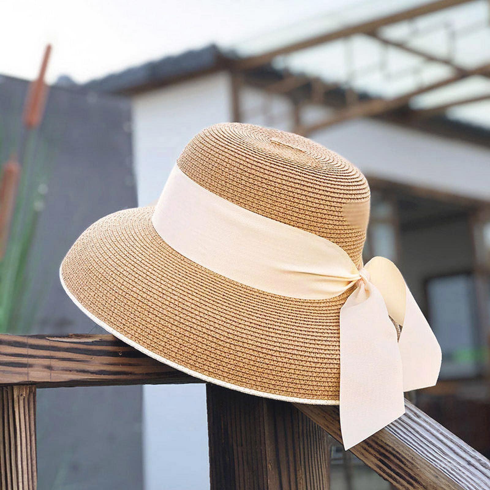Chapeau bob pour femme - Chapeau bob d'été - Design rétro - Chapeau de paille - Chapeau de pêcheur