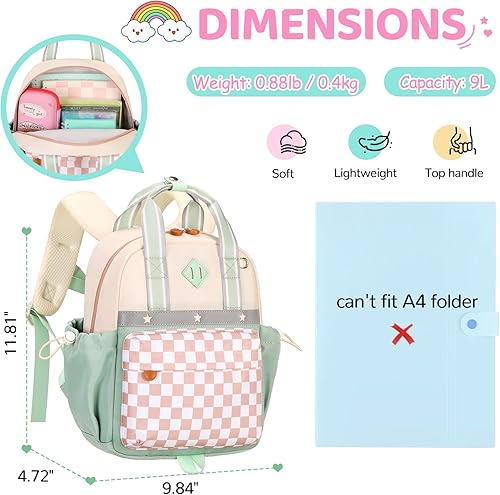 Miniatura 3 de Mochila infantil para niñas de 2 a 4 años, mini bolsa de pañales para preescolar, mochila para niños y niñas, para jardín de infantes, escuela