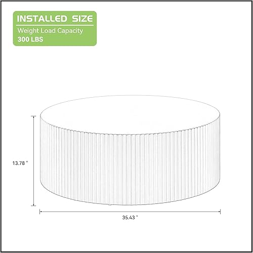 Miniatura 2 de KEVINSPACE Mesa de centro redonda moderna para sala de estar, mesa redonda de madera, mesa de café, mesa de café, mesa de café grande, mesa de