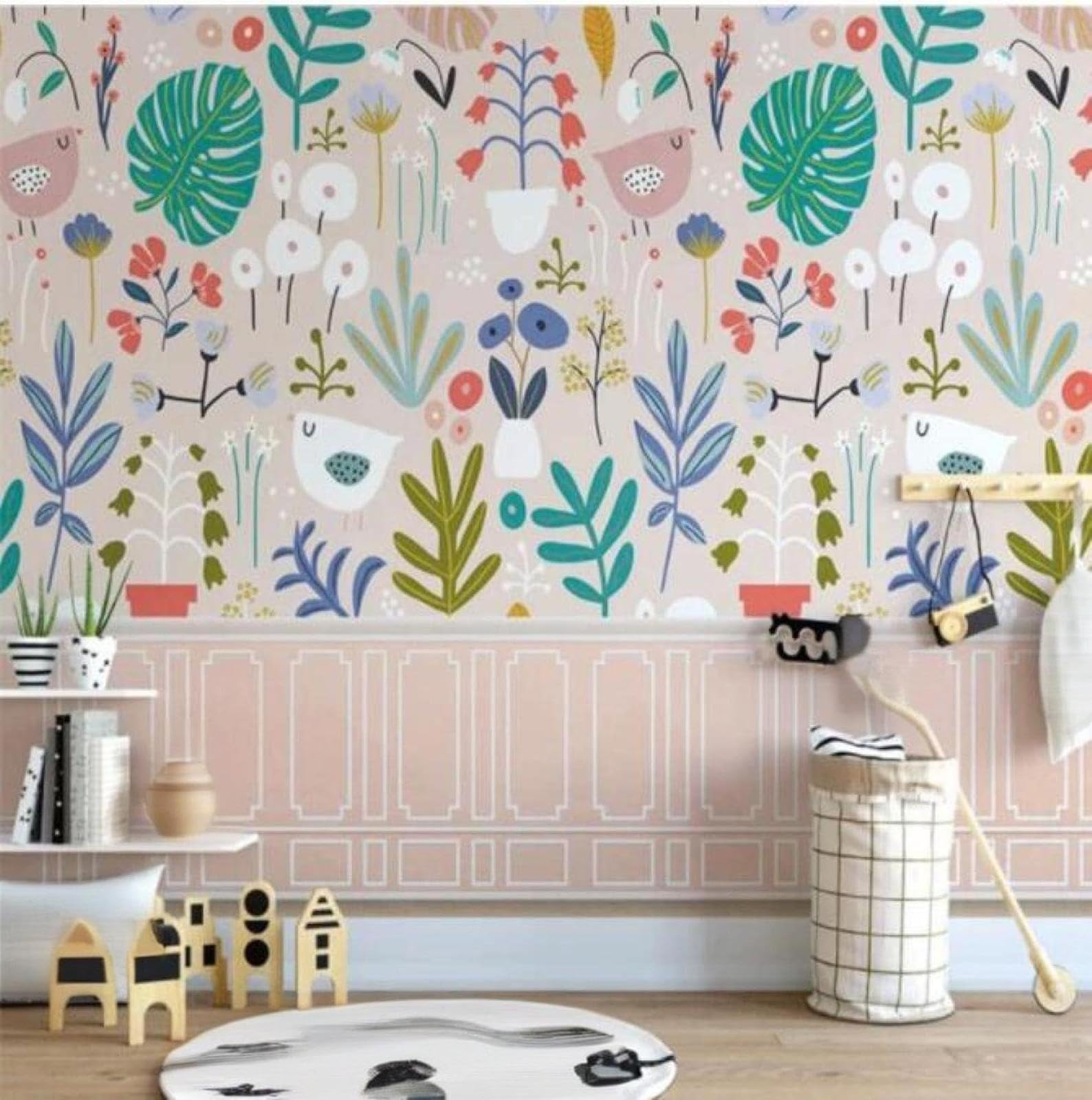 Papier peint intissé minimaliste XLMING pour masquer un mur nu et moderniser un salon