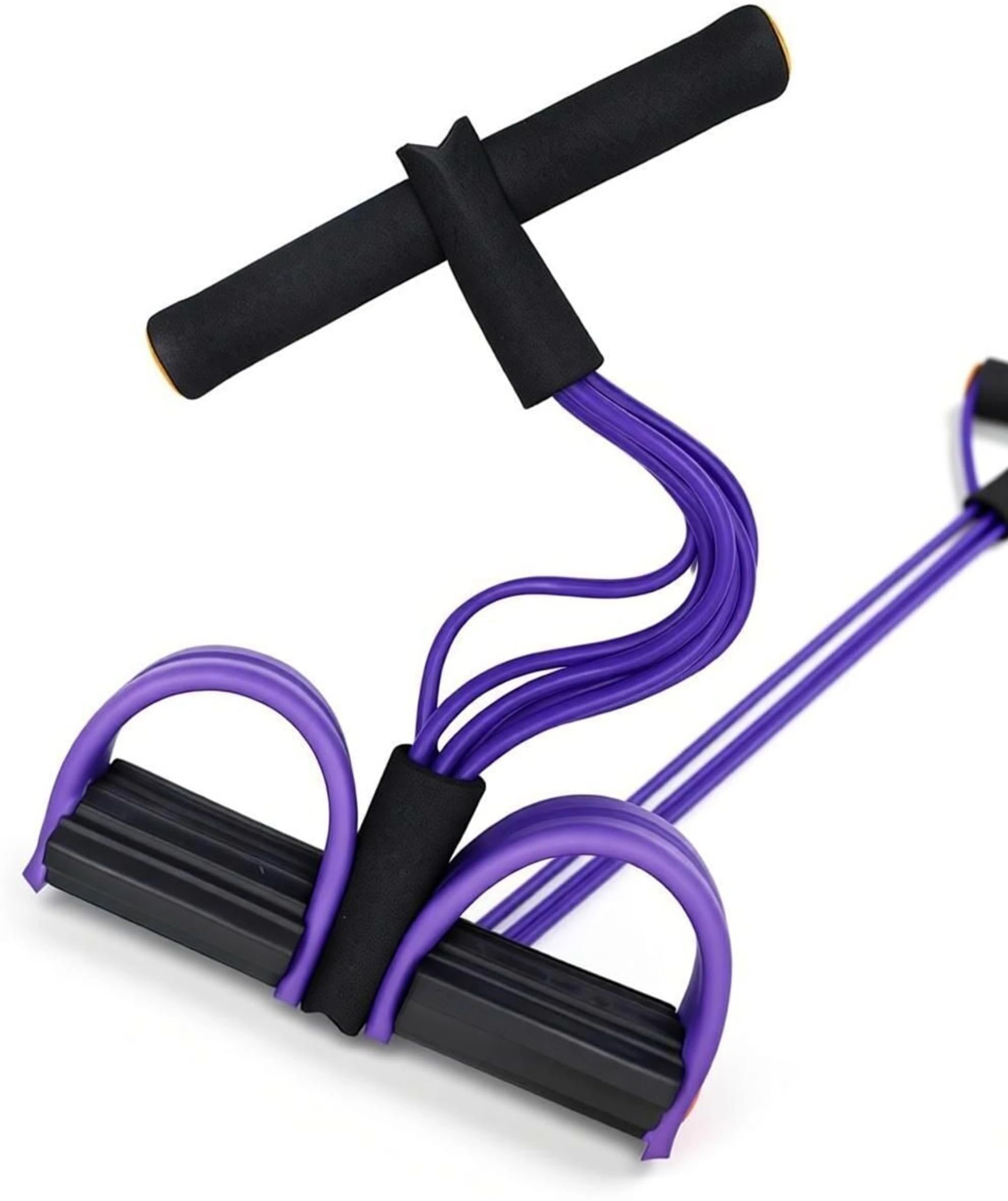 Tummy Trimmer & Pull Reducer for Abdominal, Arm, and Leg Workout, 4-Tube Elastic Resistance Band Fitness Equipment for Home Gym & Weight Loss (Purple)-image-27