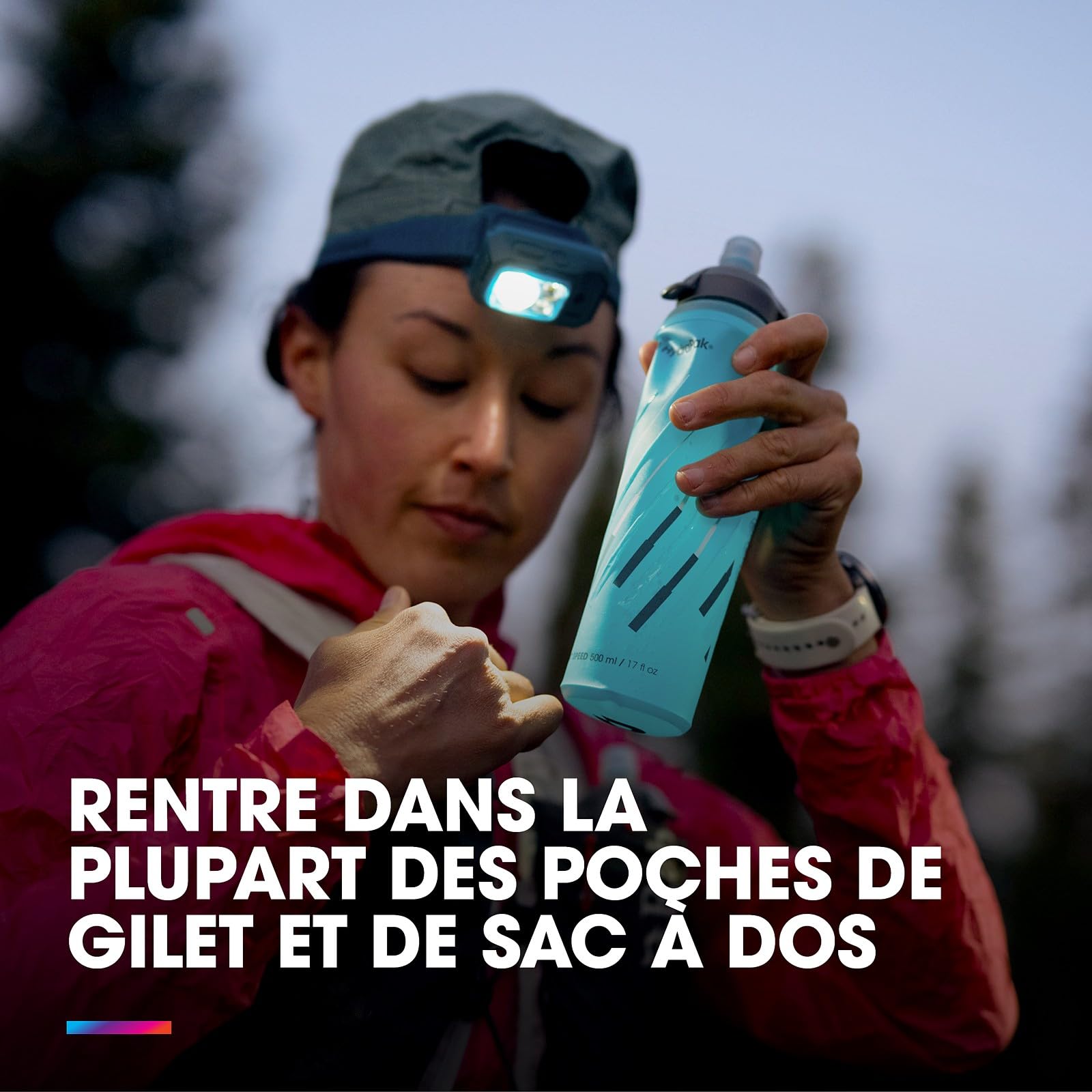 Lot de 2 HydraPak UltraFlasks Speed 500ml - Gourde pour Gilets de Course et Sacs de Course à Pied Souple Pliable avec Bouchon à Ouverture Facile (500 ml/ 17 oz)