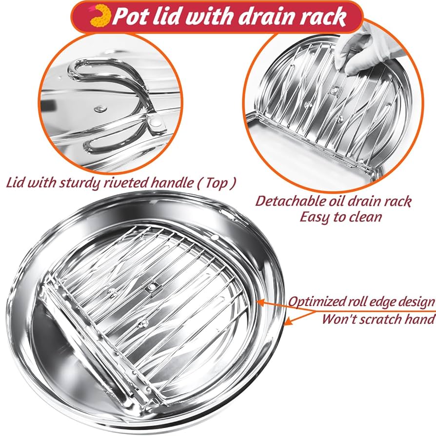 調理器具 YUKI Amazon.com: Deep Fryer Pot, 4.4Qt /11 Inch Japanese Style