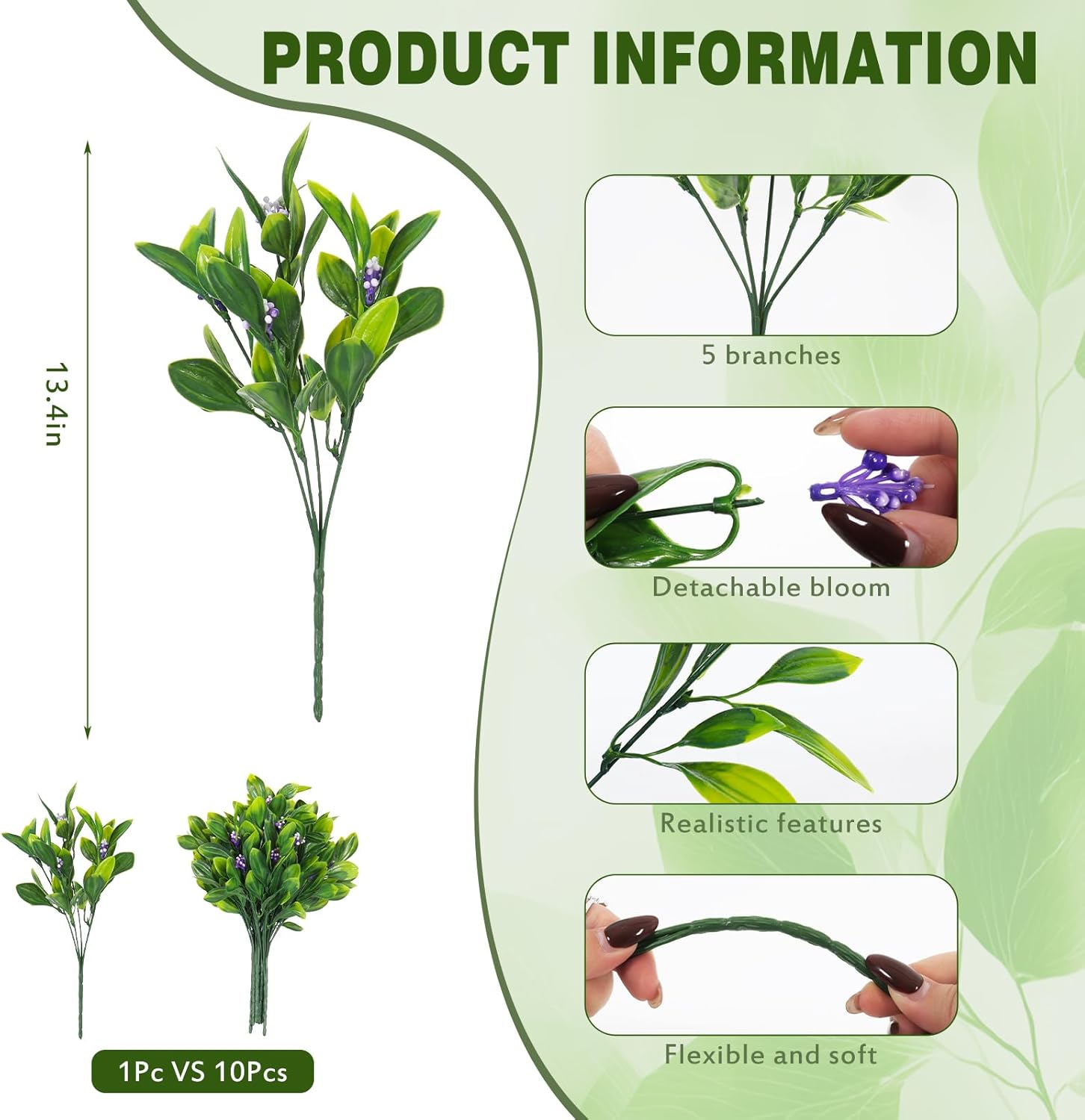 SJL Artificial Flowers for Spring Realistic Fake Plants with Greenery Stems, UV Resistant Plants Plastic Floral Arrangement for Outside Window Box Front Porch Hanging Planter Home Decoration(Purple)