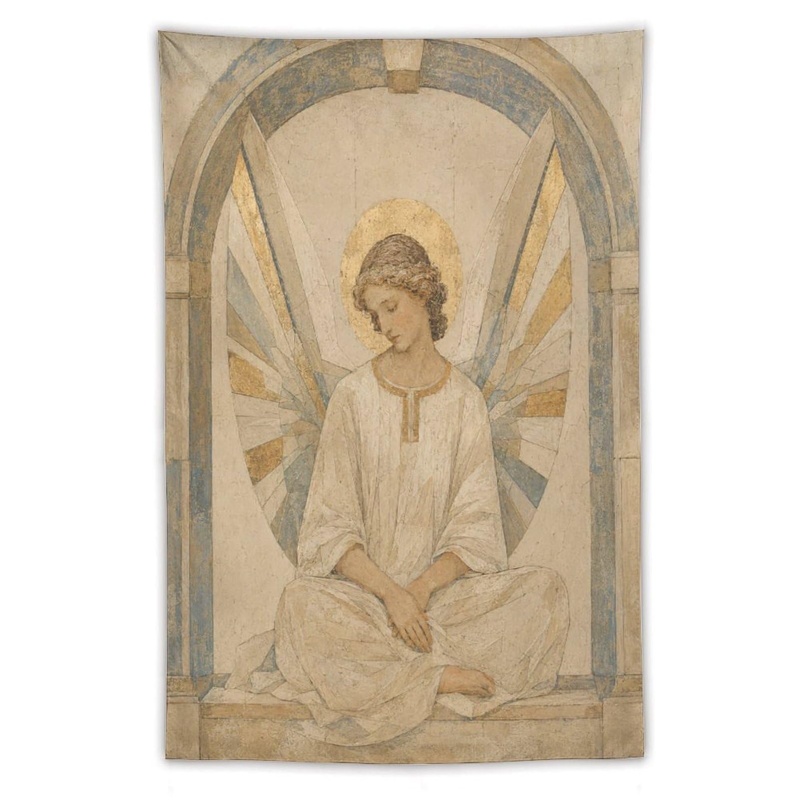 W7C8U2X3 Archangel Gabriel Wall Tapestry, Surrealist Style, College Dorm