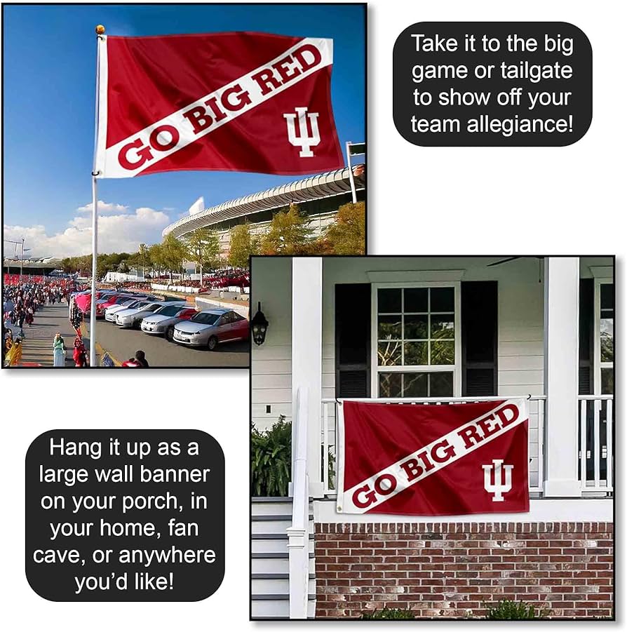 Indiana University Hoosiers Grande Bannière à œillets Blanc