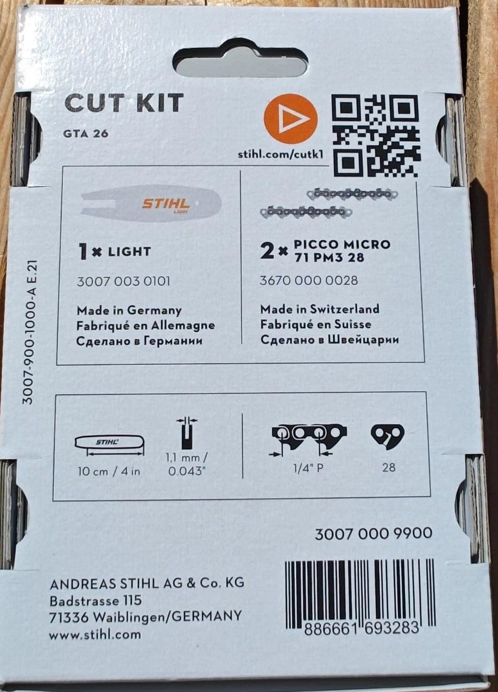 Cadena de motosierra Cut Kit GTA26 Stihl