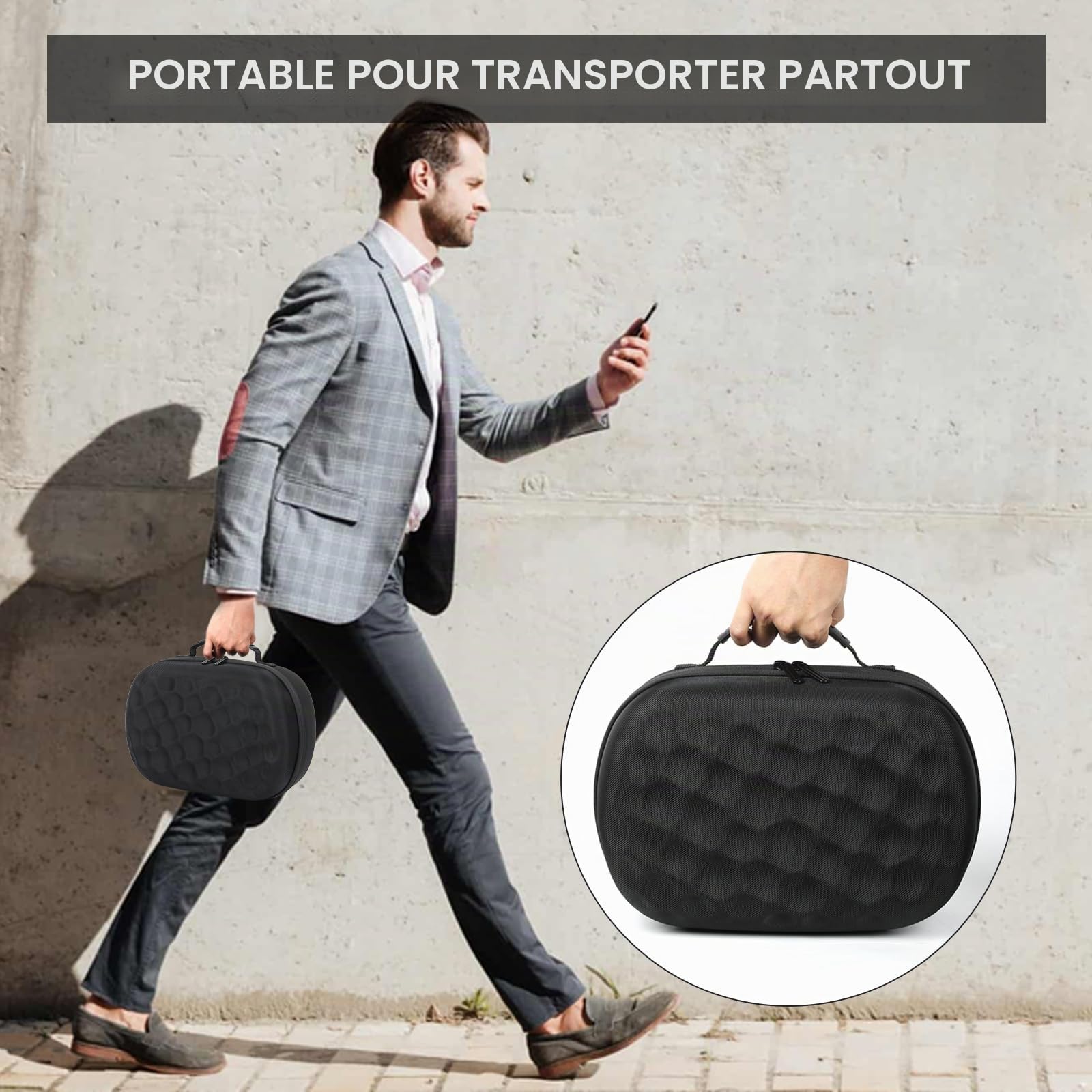 Étui rigide pour Meta Quest 3S/Quest 3 Étui de protection portable pour casque de jeu Meta Quest 3S/Quest 3 et accessoires de contrôle tactile Protection contre les chocs accidentels,les chutes et les