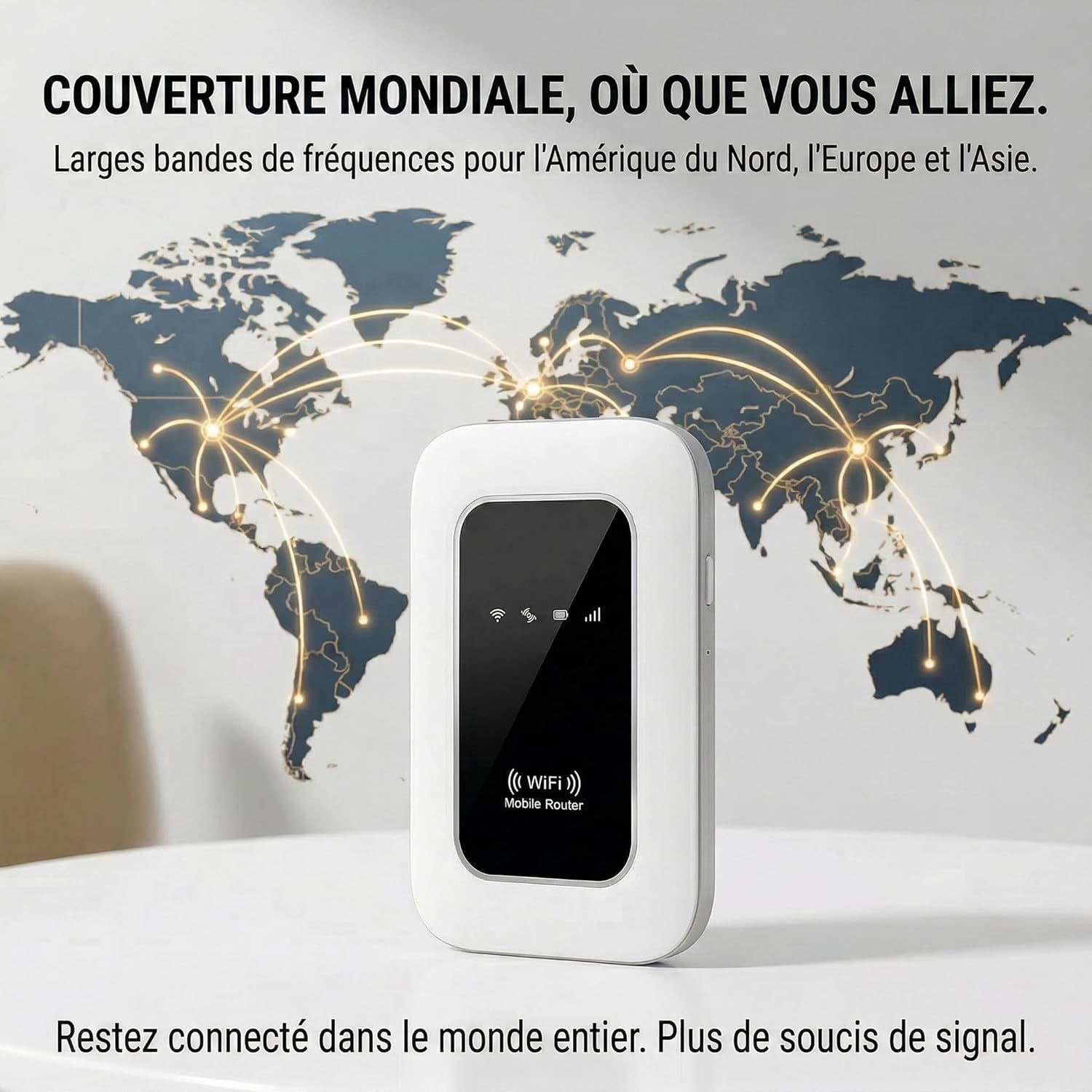 Routeur 5G Portable WiFi 6 Débloqué Carte SIM, 300Mbps, Toute l'europe | Slot SIM débloqué,Haut débit 5G/4G+,Toute l'Europe,28 appareils,WPA3 sécurisé,2100mAh,12h autonomie,voyages et télétravail