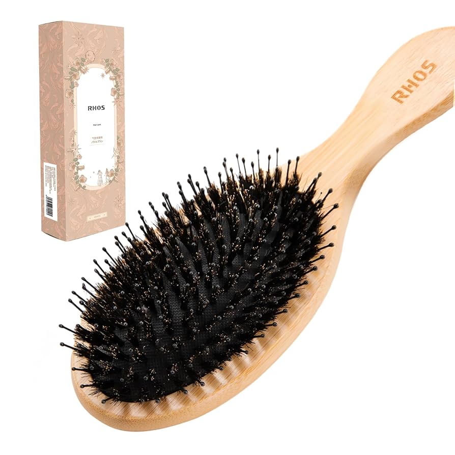 レディース　くし　ヘアブラシ Amazon | BESTOOL ヘアブラシ 豚毛 くし 木製 櫛 パドルブラシ