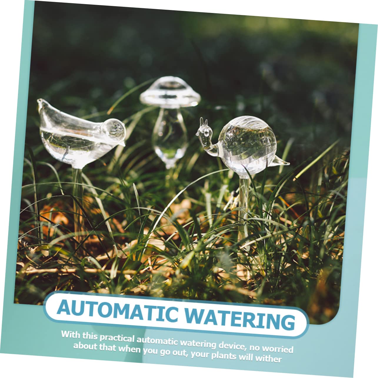 Hemobllo Irrigatore per Piante 4 Pezzi in Vetro Borosilicato Autoirrigante | Trasparente, Uso Semplice per Viaggi e Festival, Confezione Schiuma e Scatola di Carta