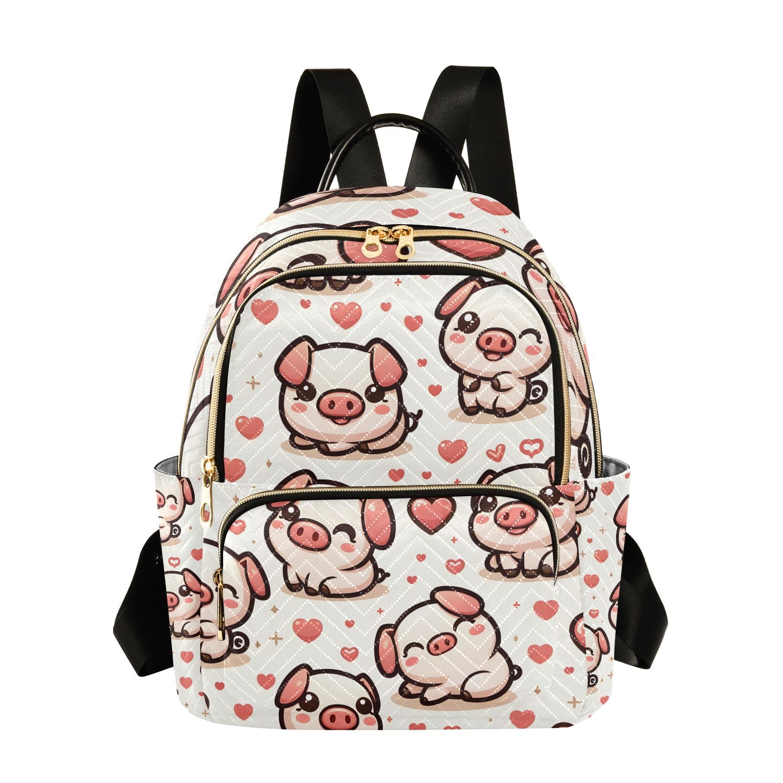 PIMILAGU Cute Cartoon Pig Mini Backpack Purse for Women Fashion Daypack Lightweight Travel Bag