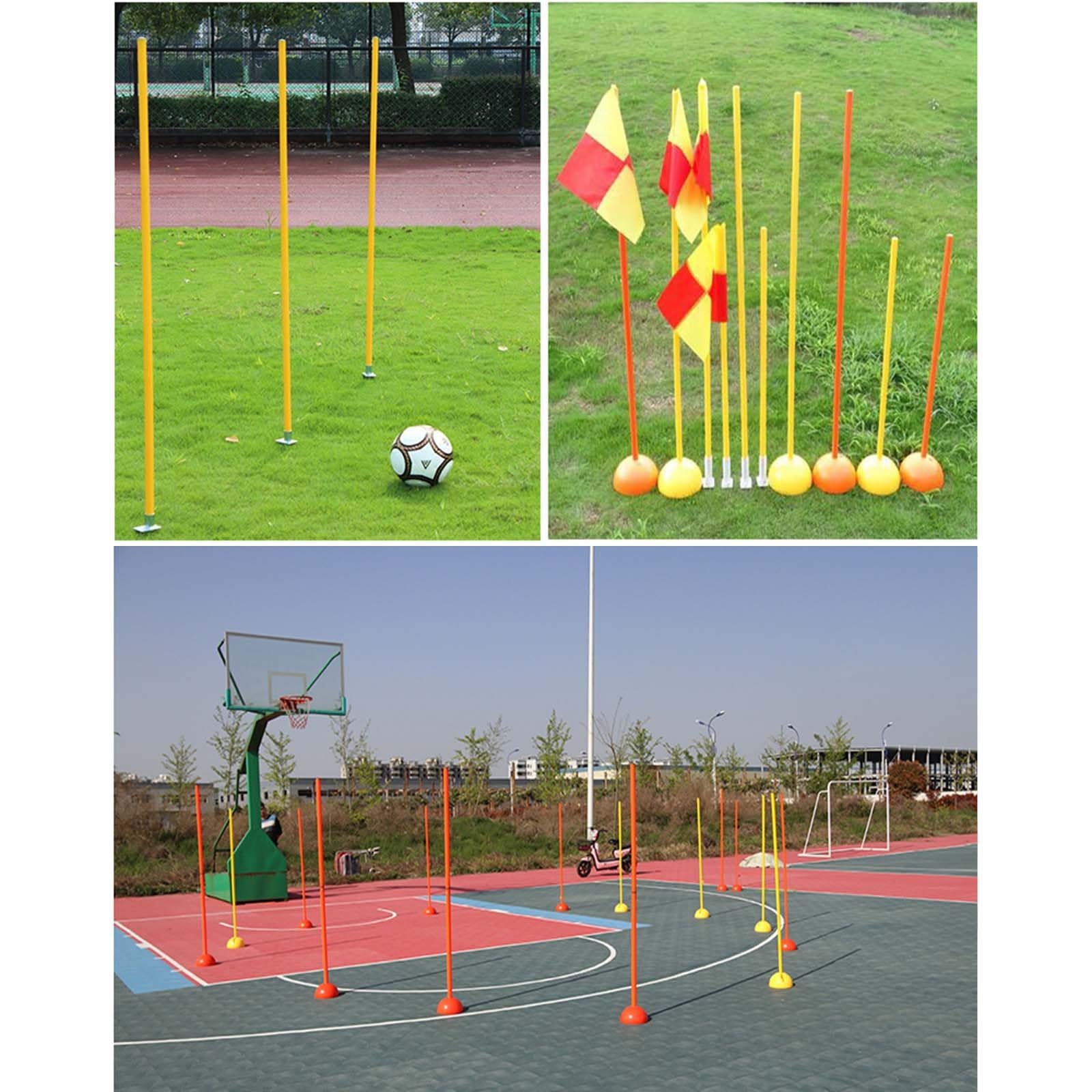Vallas entrenamiento, Picas de Slalom Agility Bastones de Entrenamiento Profesionales Estables y Duraderos, Bastones Para Entrenamiento De Agilidad Con Base De Inyección De Agua Y Arena, Fútbol Atleti