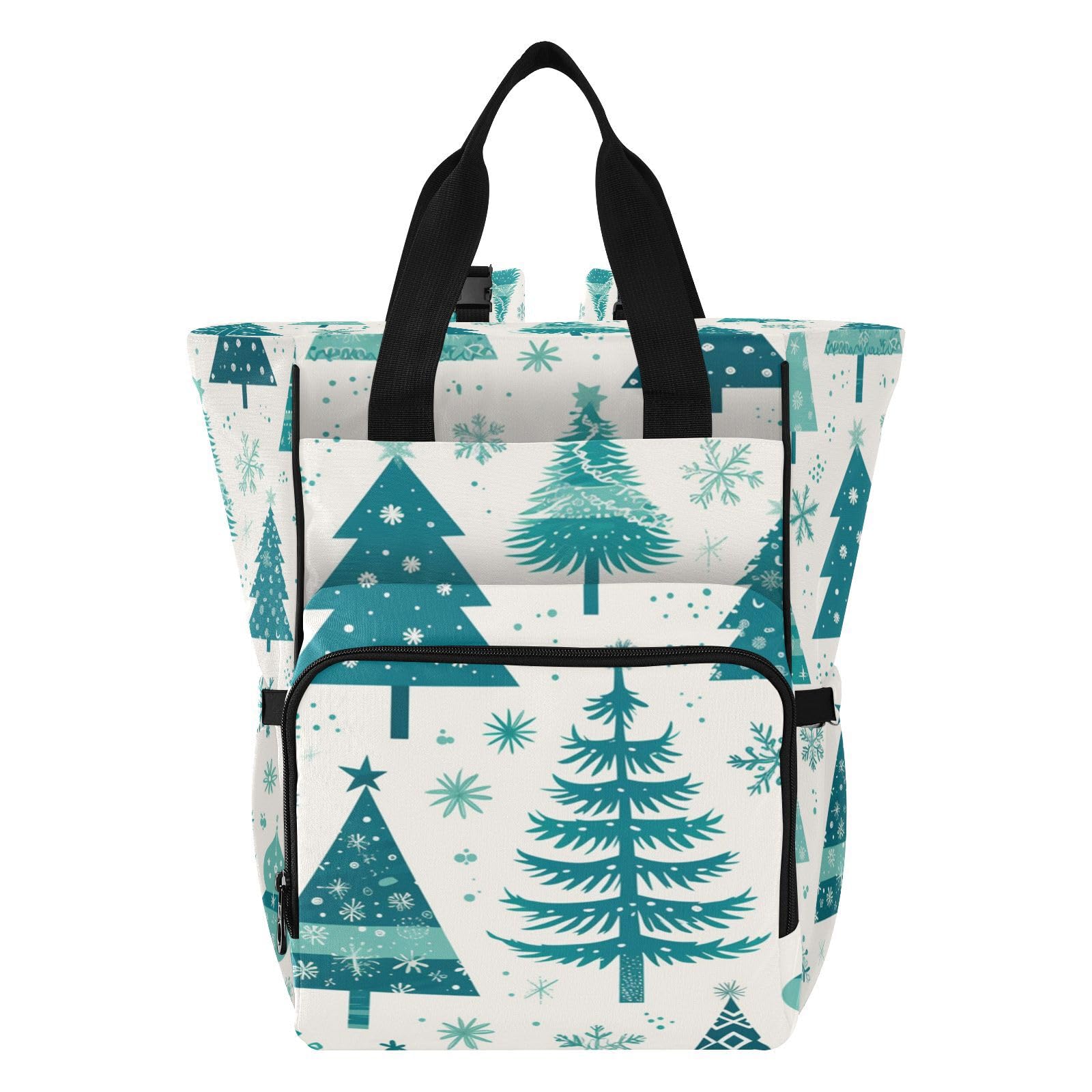 Invierno Festivo De áRboles Azules Mochilas de Pañales para Gran Capacidad Pañal Bolso Mochila para Viajar al Aire Libre Mamá y Papá