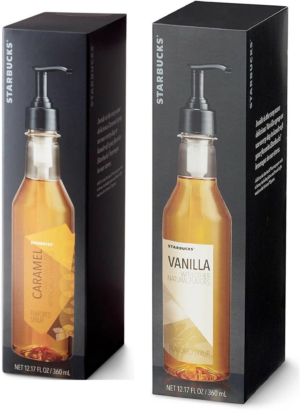 Starbucks Vanilla and Caramel Verismo System flavored Syrup - 12.17oz/360ml- set of 2