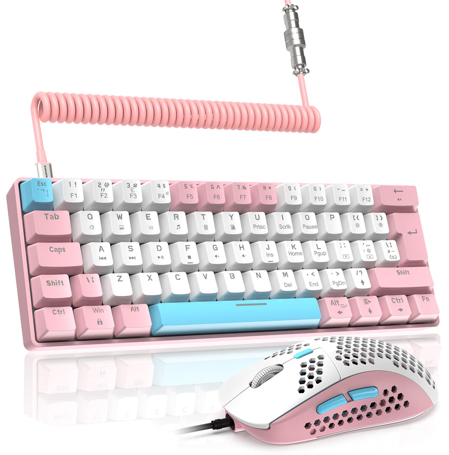 Amazon | LexonElec T60PRO 60%メカニカルキーボードとマウスのコンボ