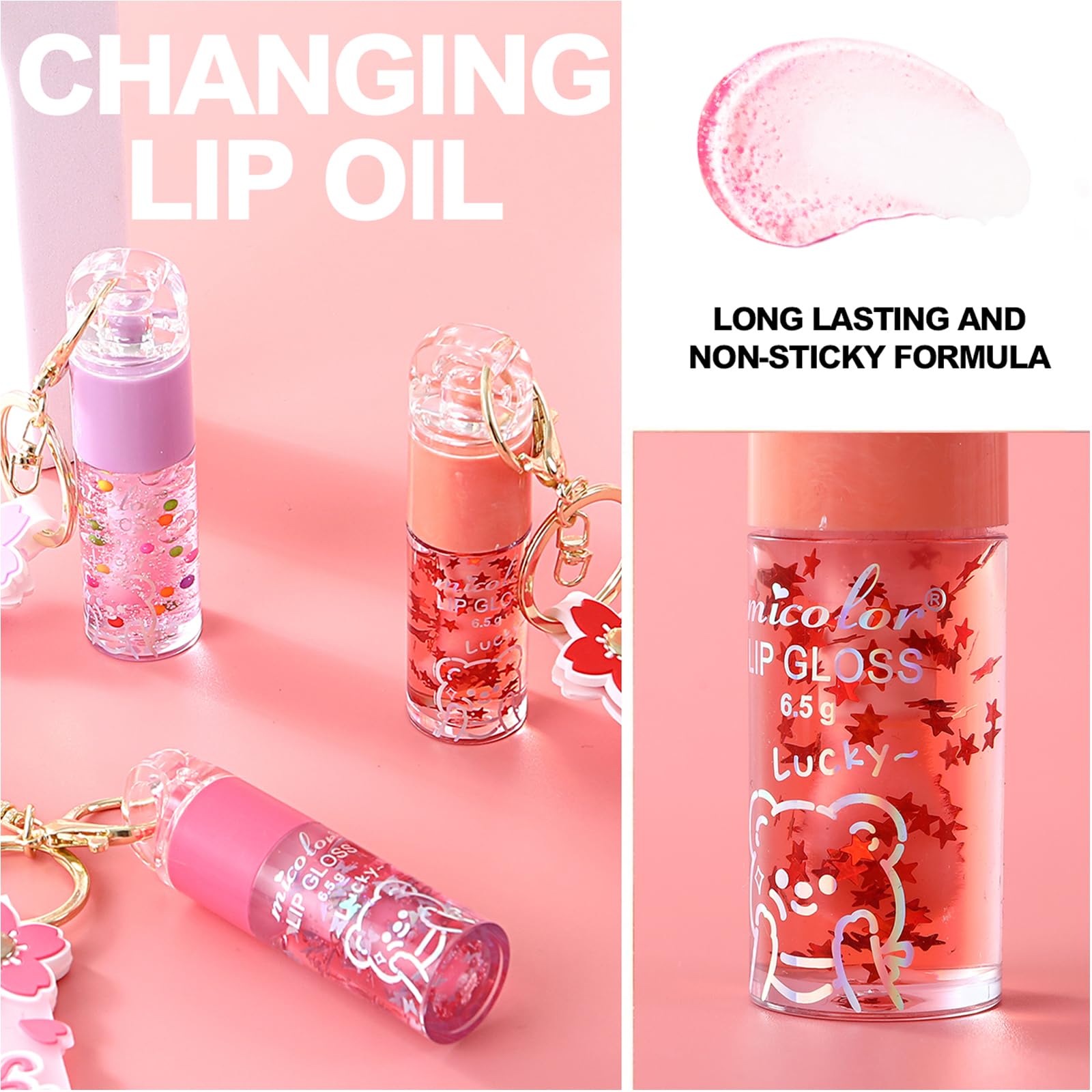 3 Colors Hydrating Lip Gloss Set, Glossy Shimmer High Shine Glass Finish Lipgloss Natural Moisturizing - Image 3