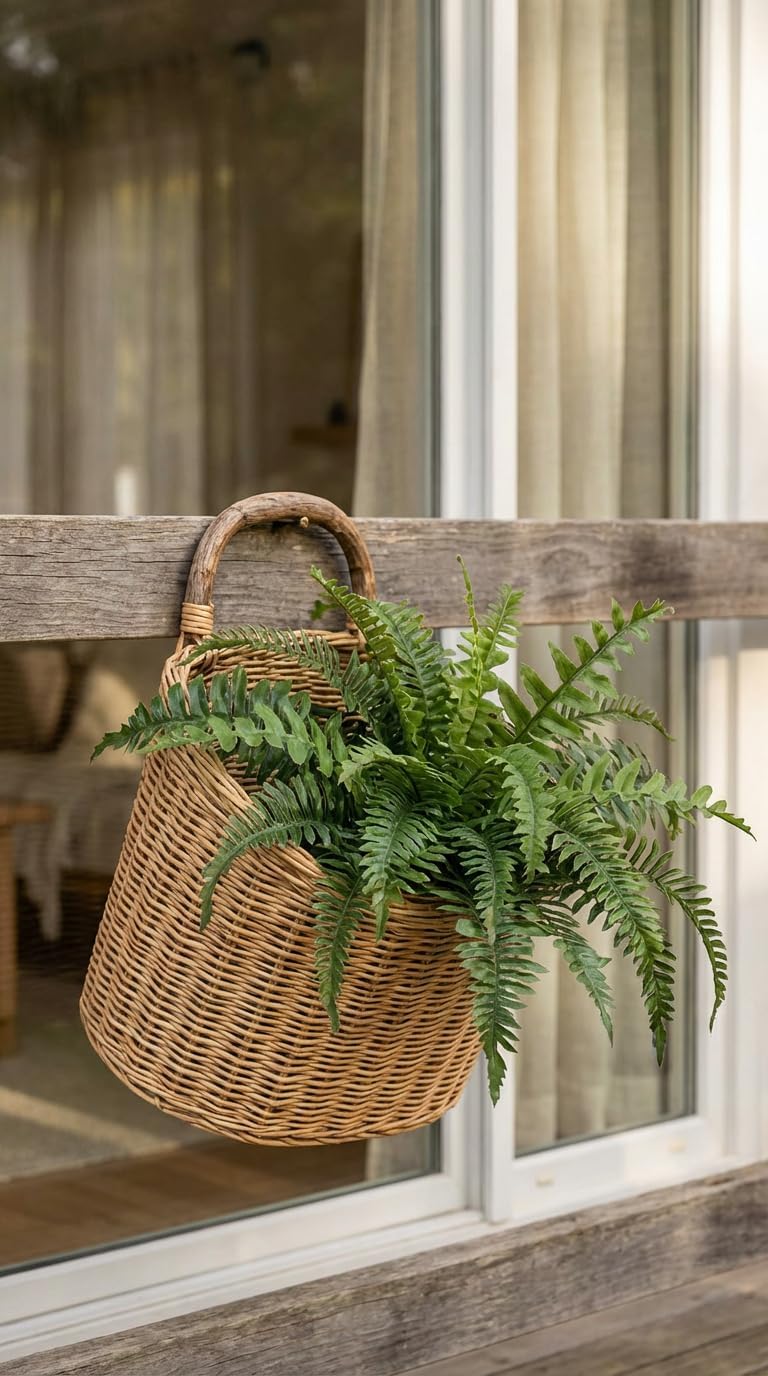 27IN Artificial Hanging Ferns,Large Boston Fake Ferns 25 Branches,Artificial Silk Green Plant for Outdoor Home Garden Porch Decor(Pack of 4) (25br4pcs-Green) - Image 5