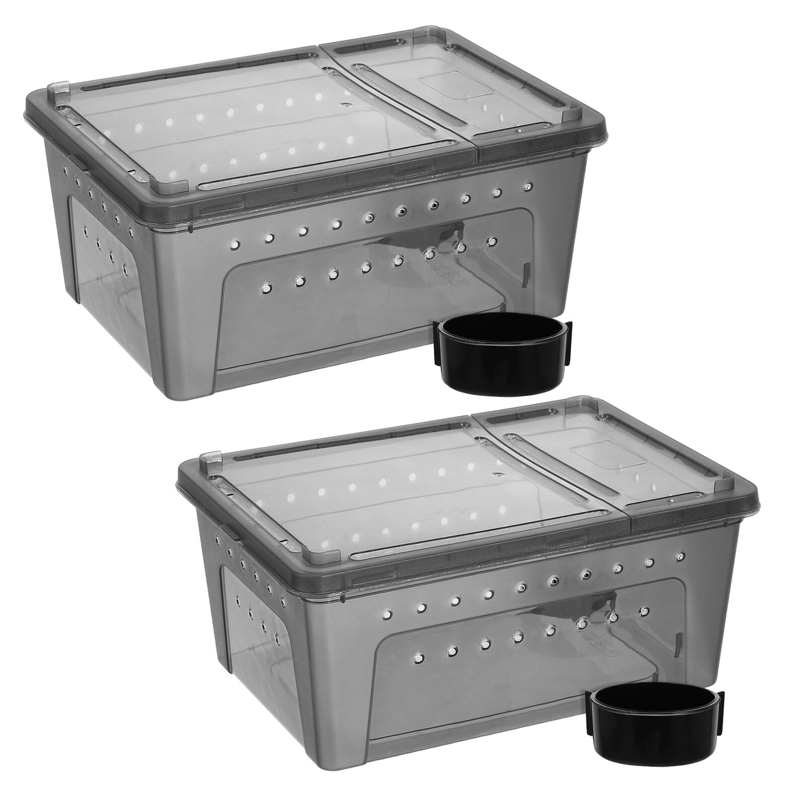 Terrarium plastique ventilé Tofficu noir pour observer vos lézards au salon