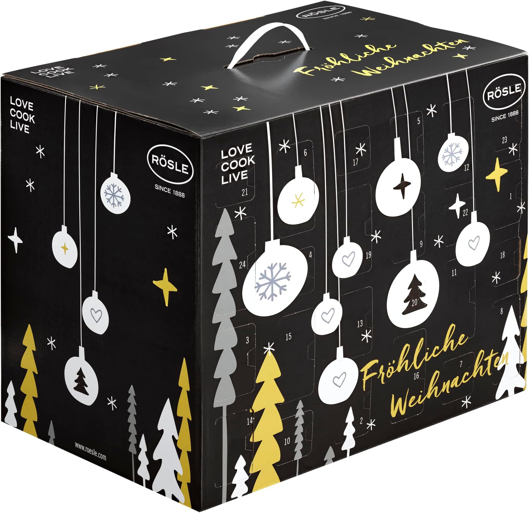 RÖSLEAdvent Calendar 2022 with 24 Original Rösle Kitchen Helpers, Multicoloured, 265 x 350 x 575 mm