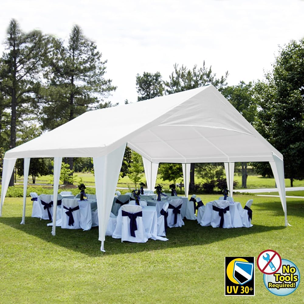 King Canopy Event Tent Replacement Cover, 20-Feet by 20-Feet Event Tent, Frame, Walls and bungees not Included, White