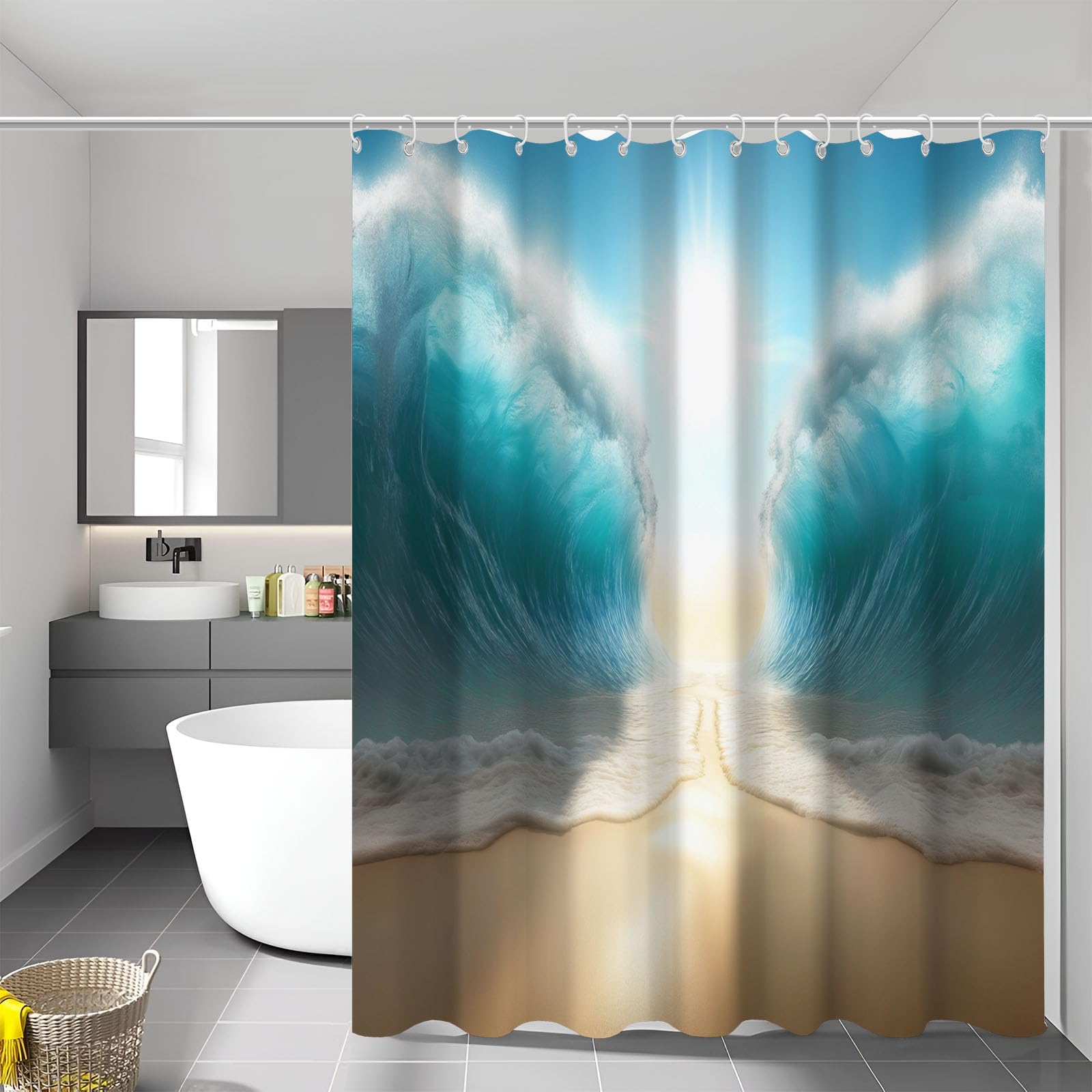 Rideau de douche 180x200 cm en polyester imperméable de qualité supérieure