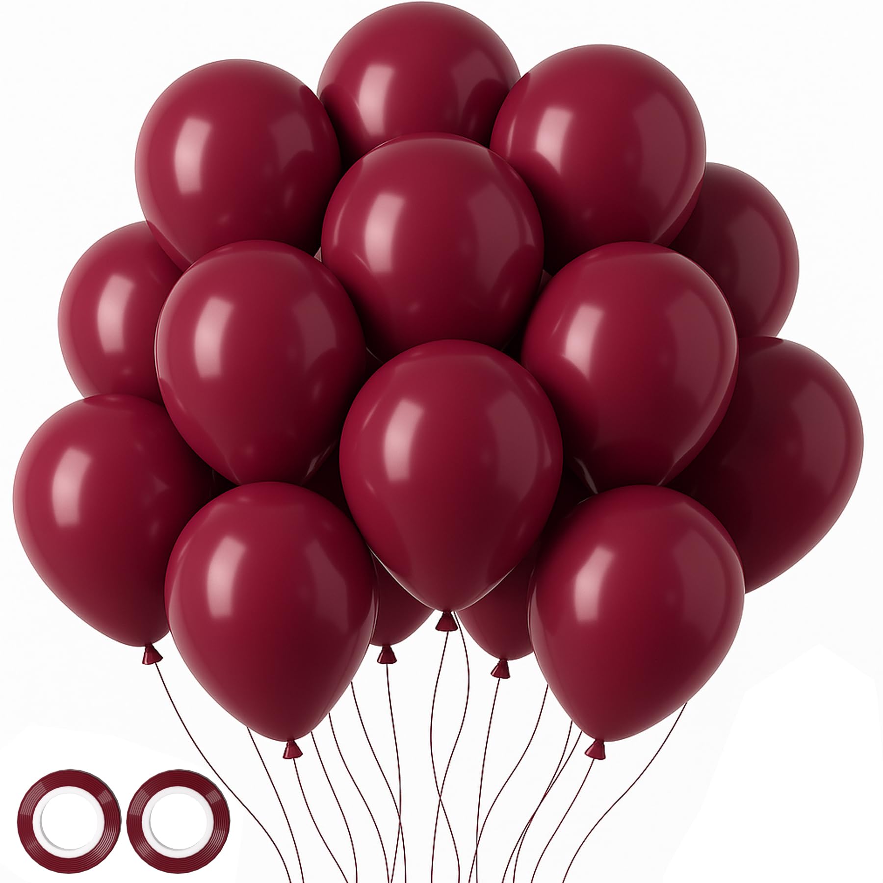 Voircoloria 105pcs Burgundy Maroon Party Latex Balloons, 12inch
