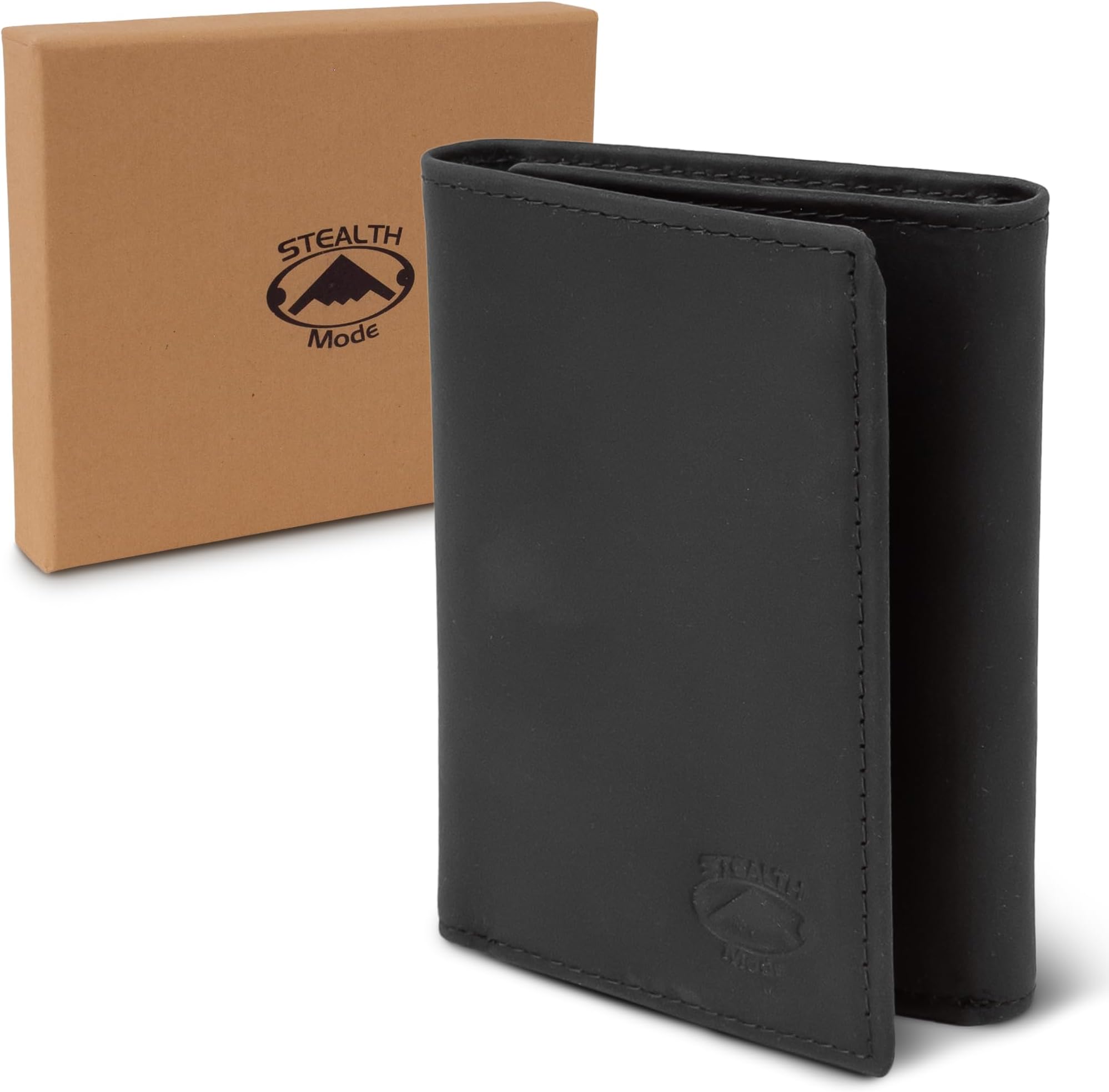 Trifold Leather Wallet for Men with RFID Blocking