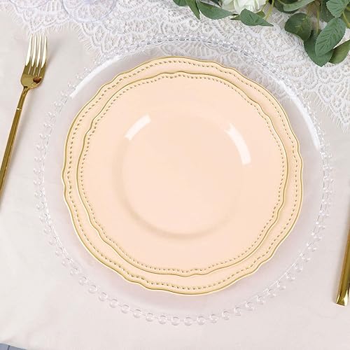 Miniatura 8 de Efavormart - Paquete de 10 platos llanos de plástico con borde festoneado de 10 pulgadas, platos desechables de fiesta para bodas, fiestas y eventos