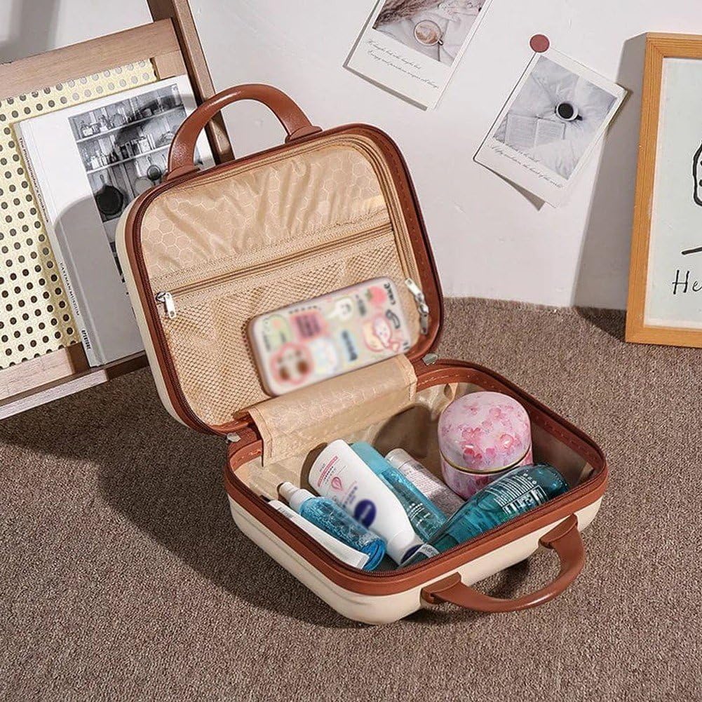 Custodia per Il Trucco Custodia per Cosmetici Borsa Rigida per Trucco Organizer Custodia Toilette Custodia Viaggio per Trucco Portatile Valigia per Bagaglio a Mano Viaggio