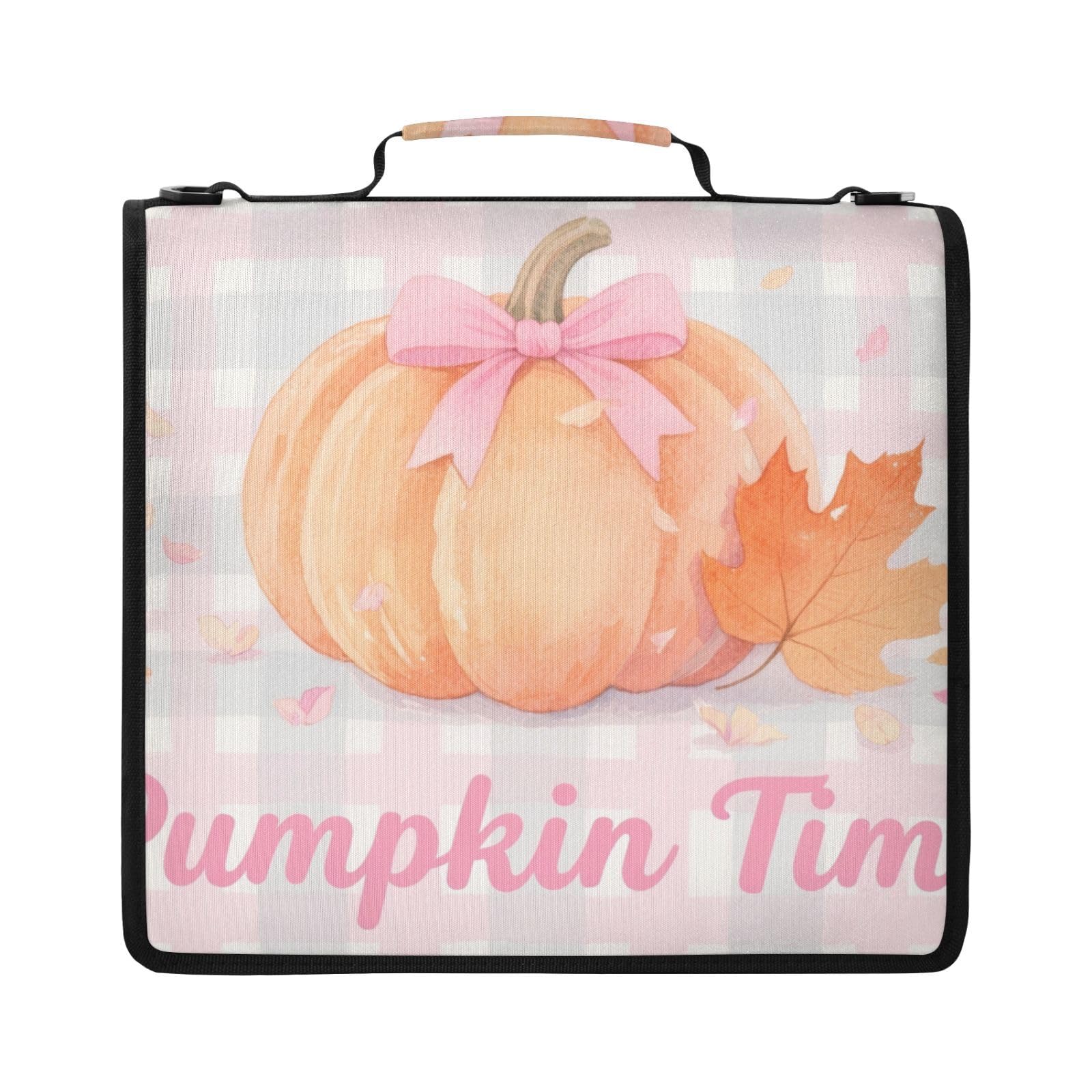Pumpkin Time Autumn Art 3-Ringbuchtasche mit Reißverschluss