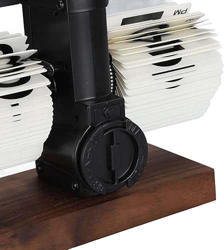 Miniatura 8 de Reloj de escritorio abatible, reloj de mesa retro vintage, reloj de mesa de escritorio digital con números grandes, base de madera para sala de