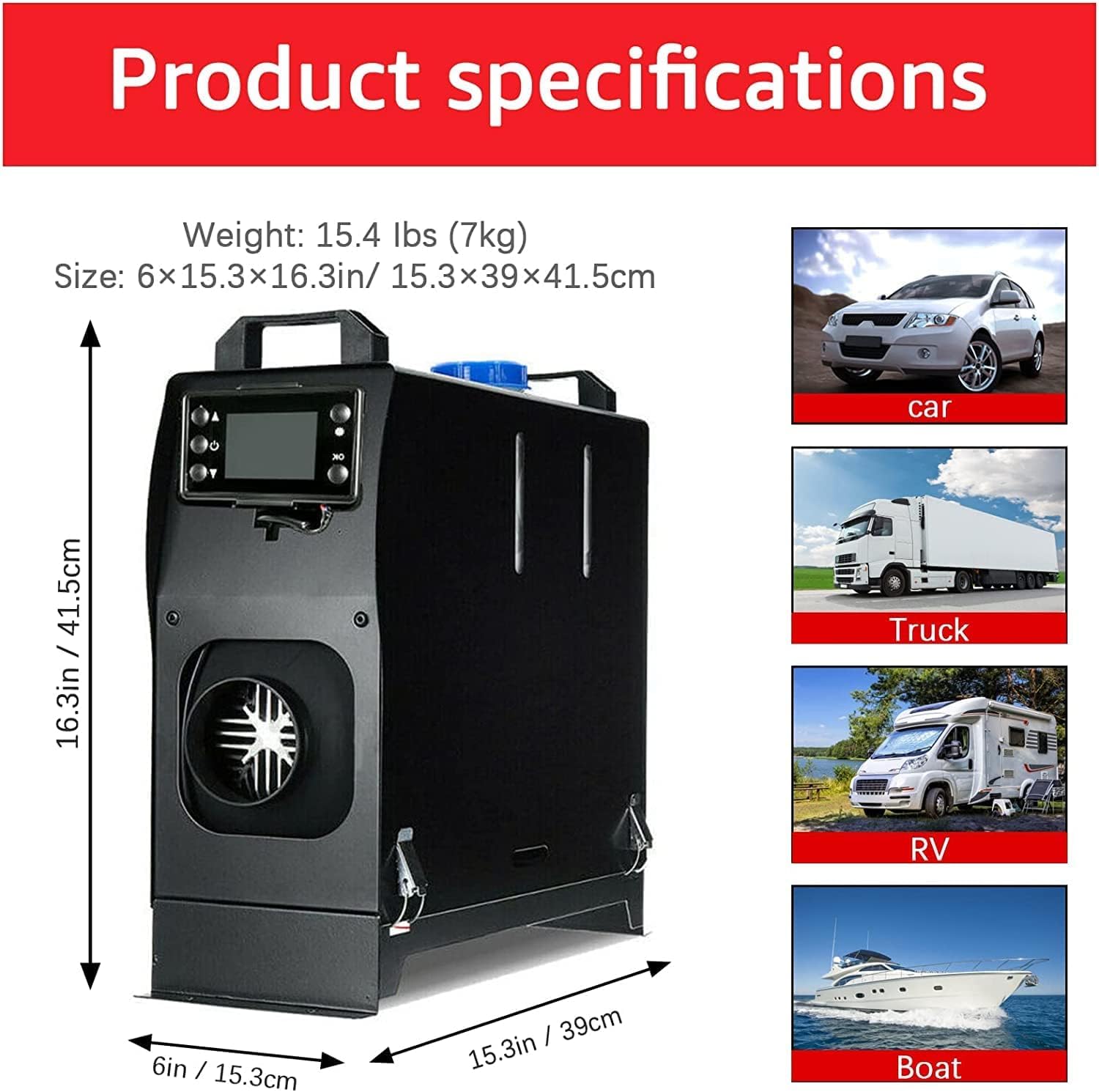 Ogrzewacz powietrza na olej napędowy 8 kW 12 V, ogrzewanie postojowe na olej napędowy, zestaw szybkiego ogrzewania powietrza, termostat LCD, monitor tłumika, zdalne sterowanie do autobusów, furgonet