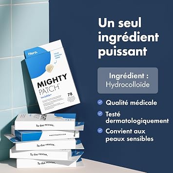 Hero Mighty Patch Invisible+ Pimple Patches by Hero Cosmetics Clear Hydrocolloid Patches for Acne Treatment (78 Pack)