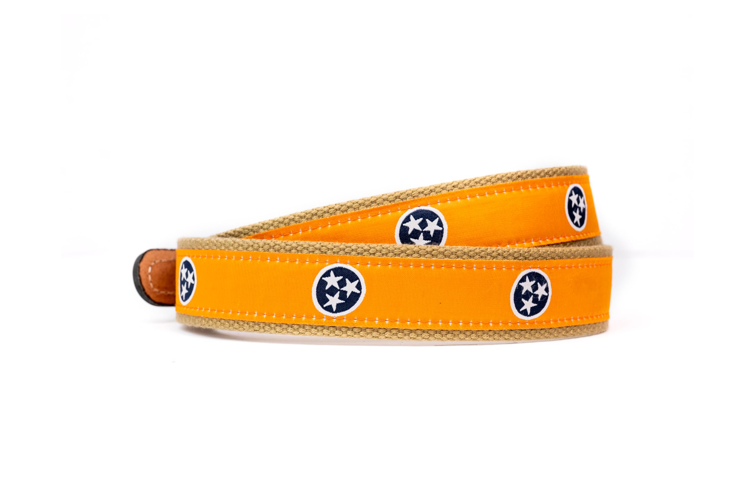 StadiumSpot Tennessee Web Leather Mens Belt, Tri Star, Size 34