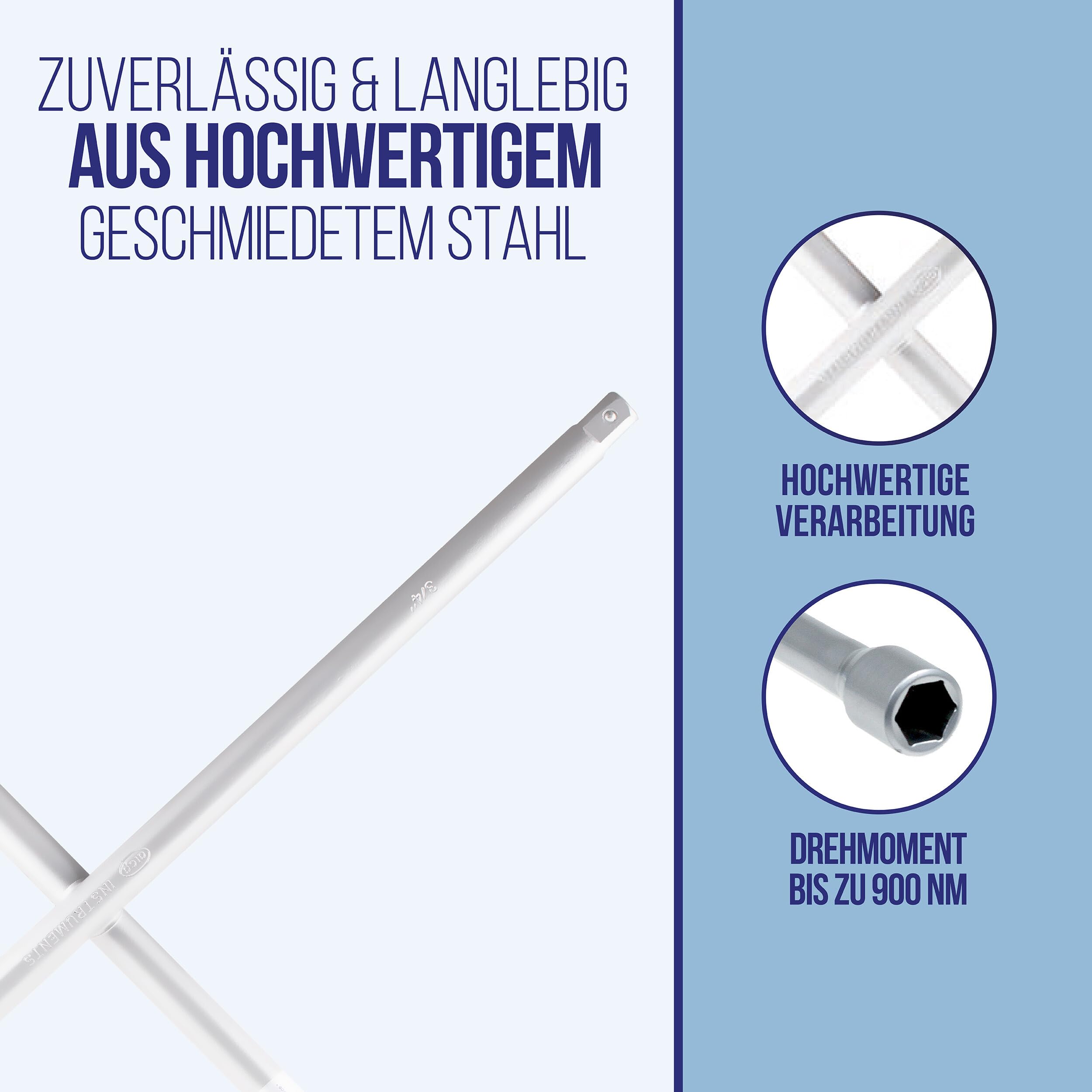 alca® LKW Radkreuzschlüssel 3/4" Universal 24 x 27 x 32 bis zu 900 Nm Kreuzschlüssel Radkreuz Kreuzschlüssel Werkzeug Reifenwechsel