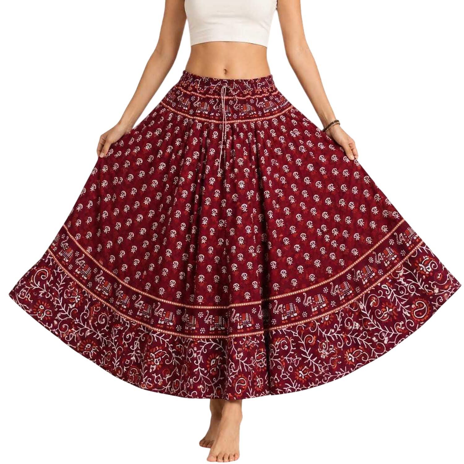 Long Printed Maxi Stylish Morden and Comfortable Skirt-image-30